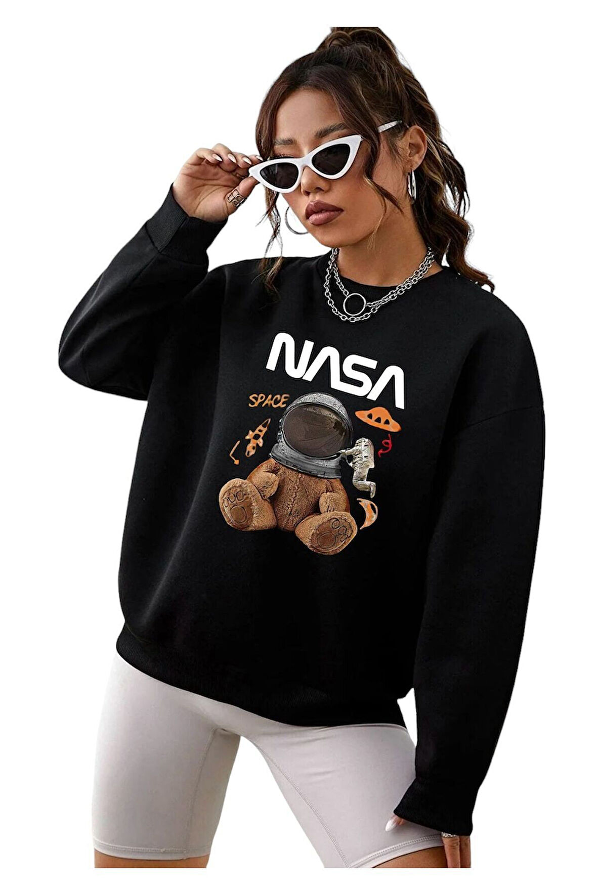 NASA BASKILI SWEATSHİRT