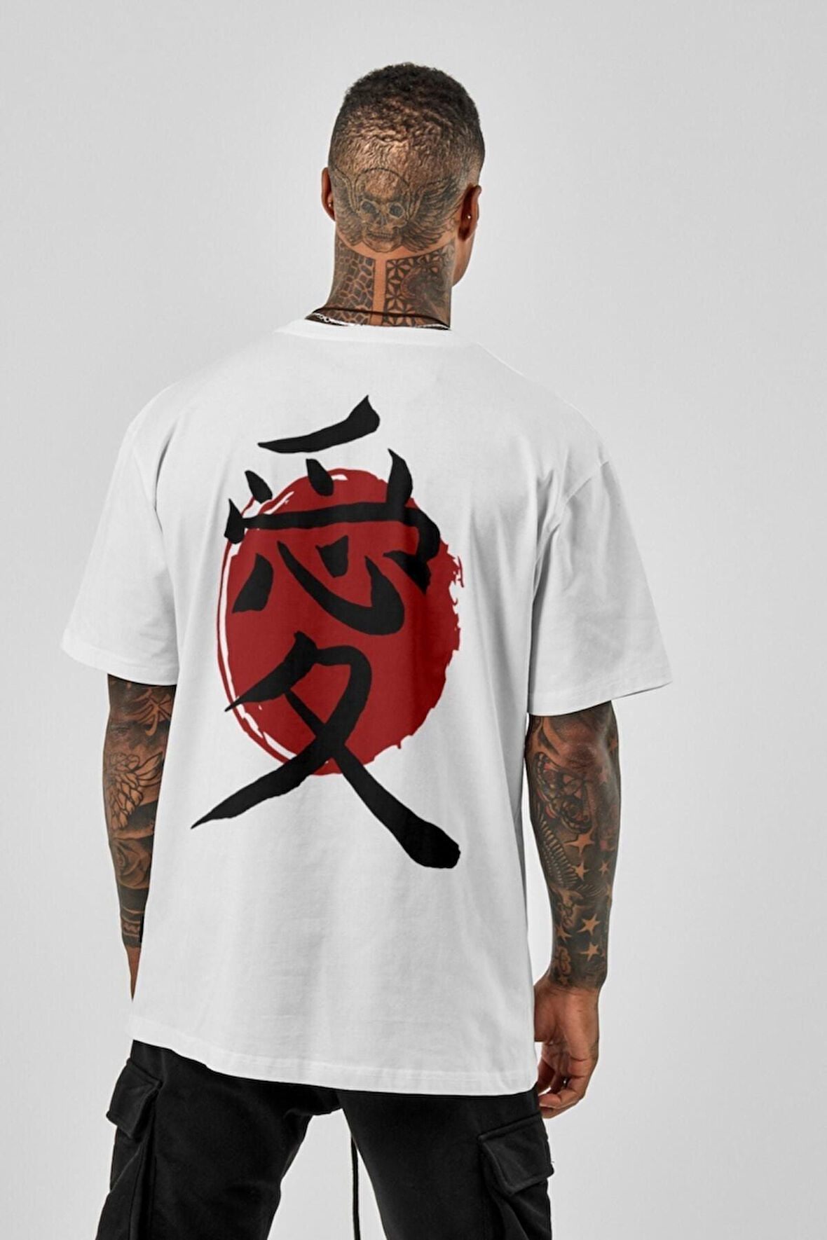 Oversize Japan Mood 'love' Baskılı Beyaz Tshirt