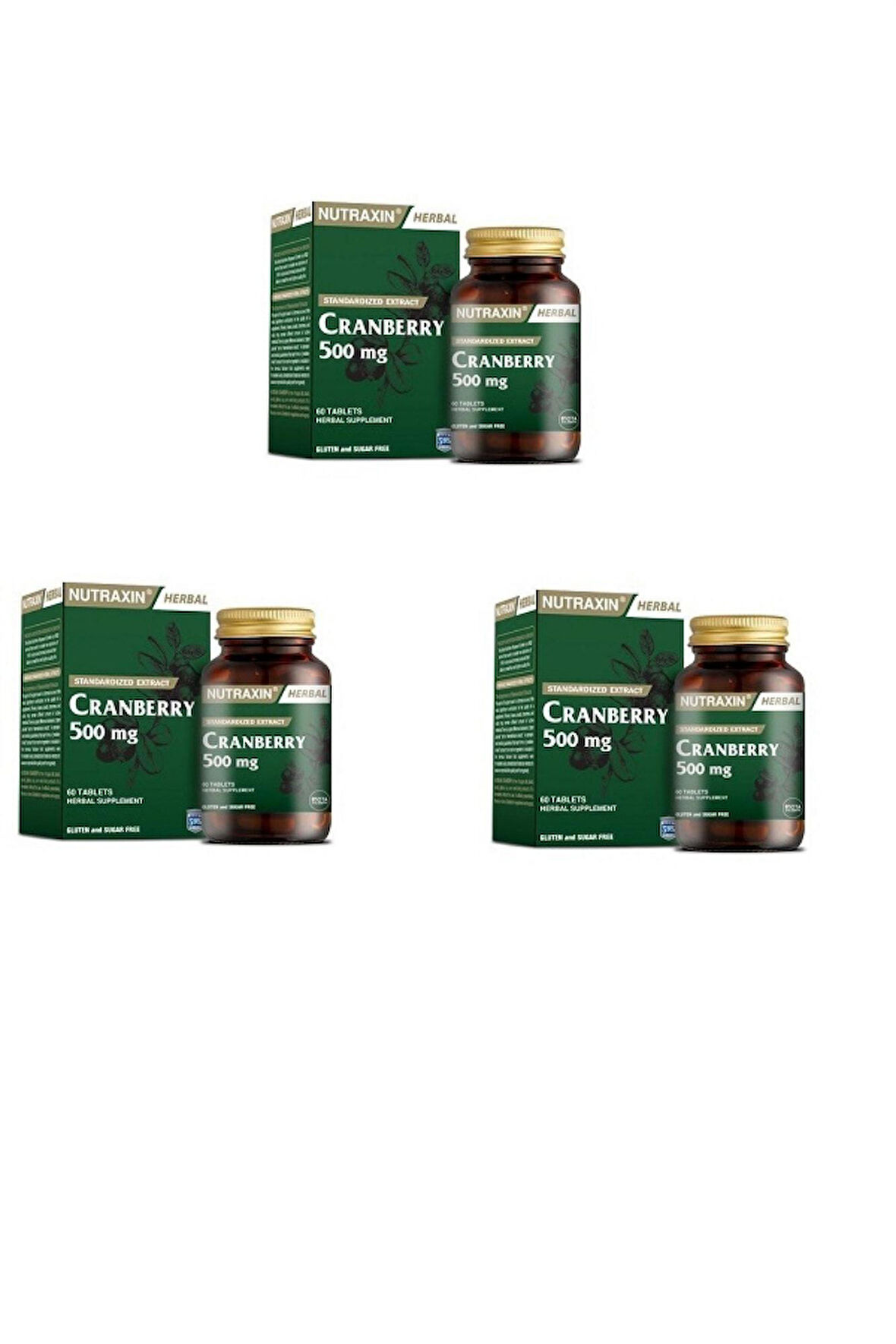 Nutraxin Cranberry 500 Mg 60 Tablet 3 Adet