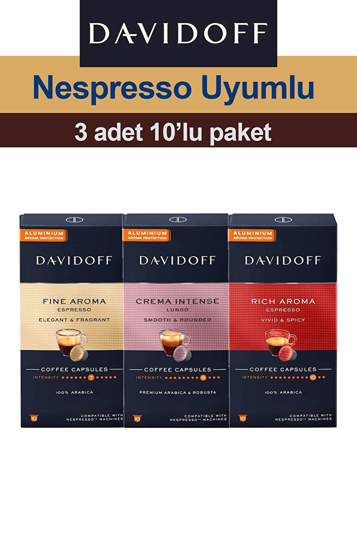 Nespresso Uyumlu Kapsül Kahve Seti | Fine - Rich - Intense