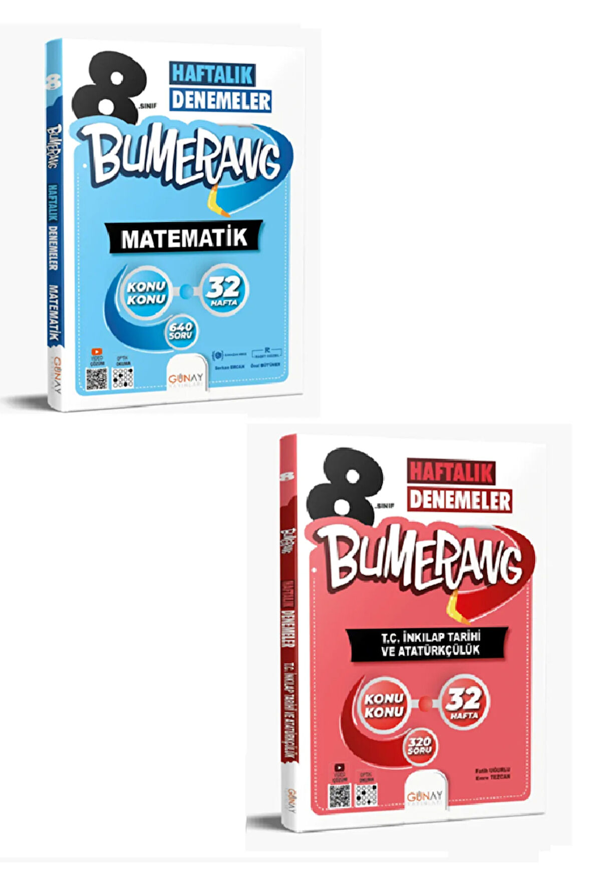 Günay Yayınları 8. Sınıf Bumerang Matematik + İnkılap 32 Haftalık Deneme Seti