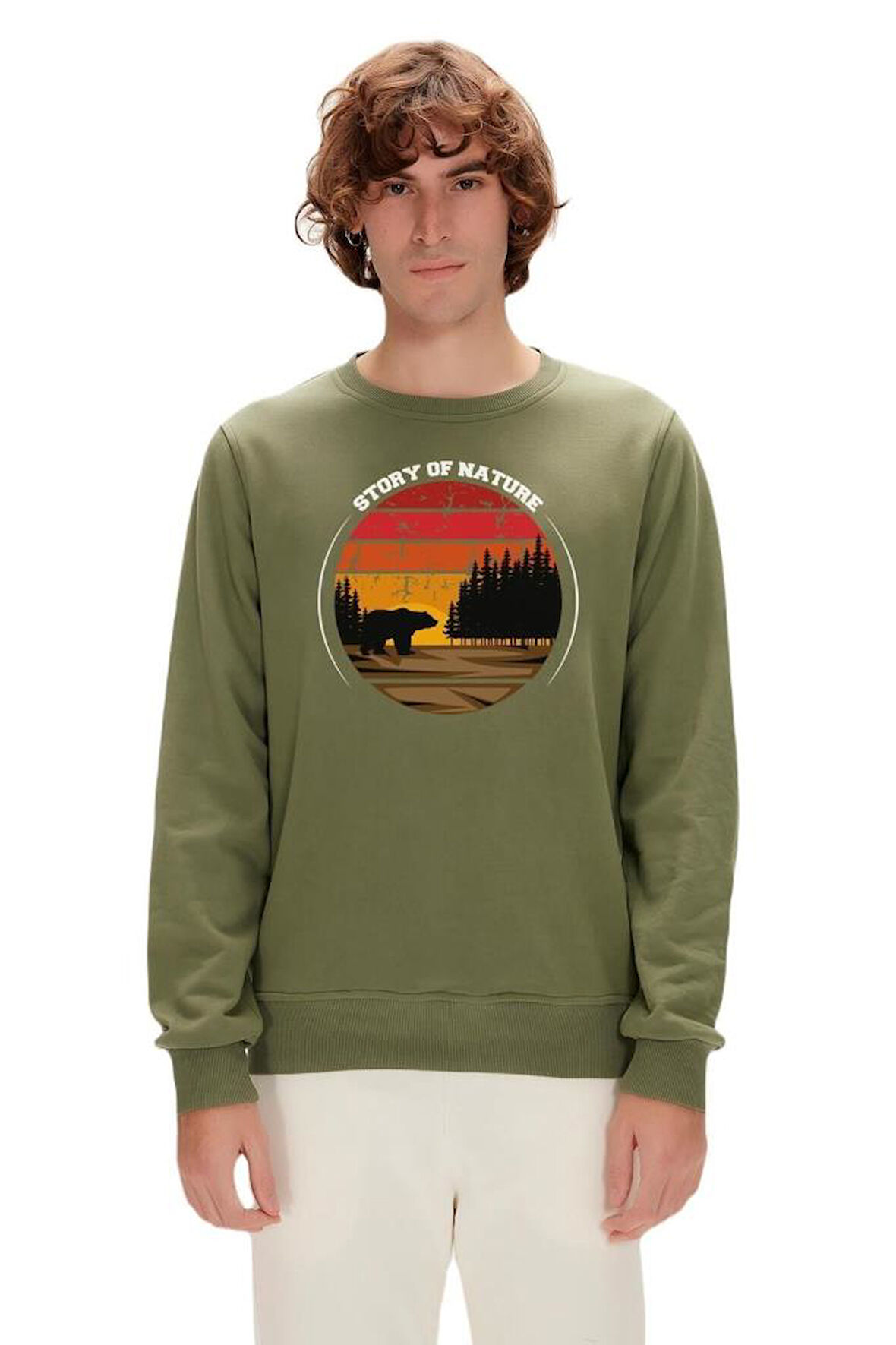 Story Erkek Sweatshirt Haki Erkek Sweatshirt 23.02.12.023-THYME