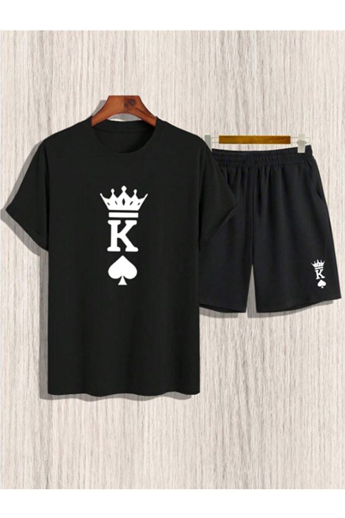 2'li Nasa Şort T-shirt Takım Siyah Takım Nasasorttshırt