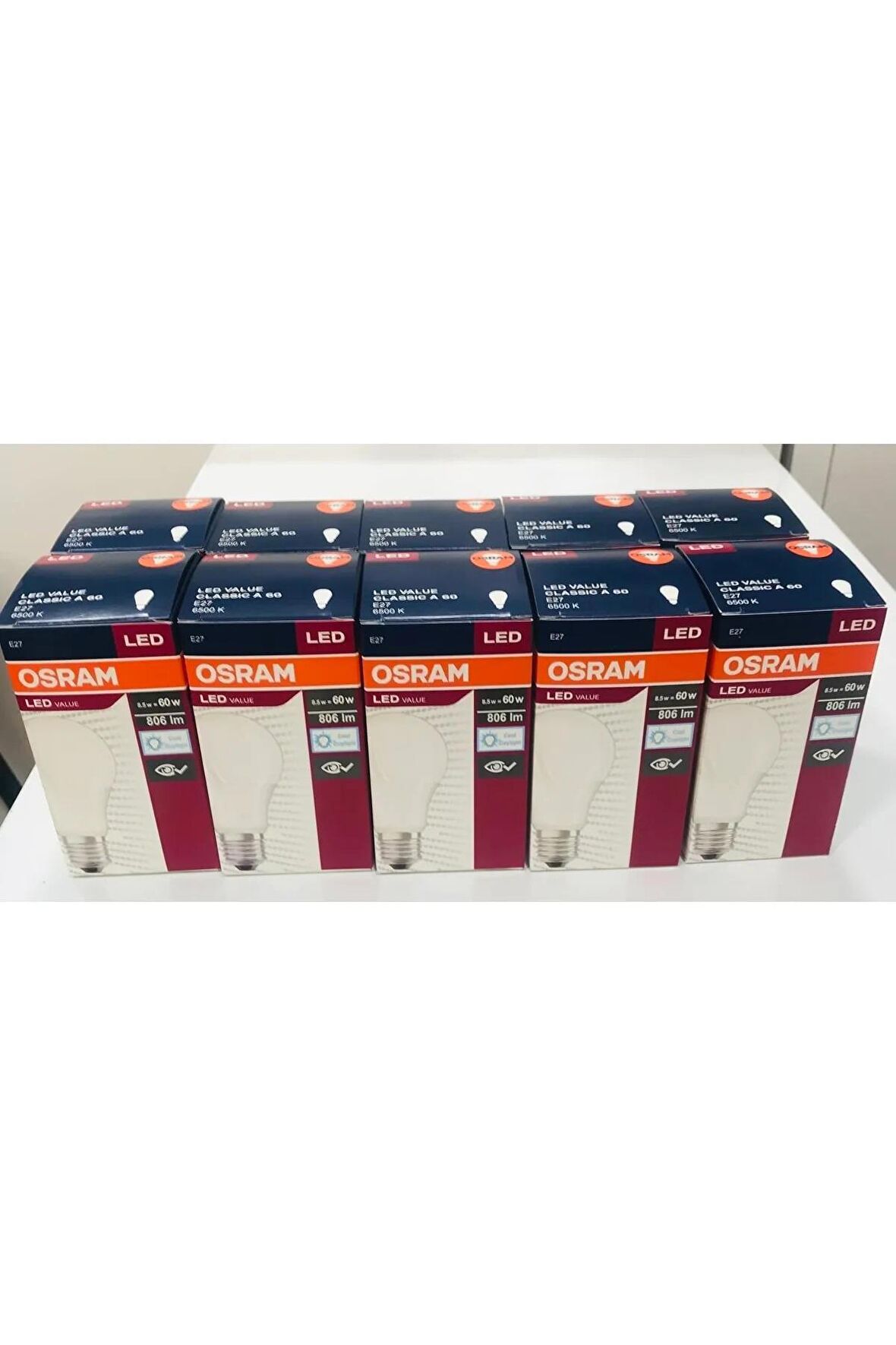 Philips Osram 8,5w Led Ampul Beyaz 10 Lu Paket 6500K E27