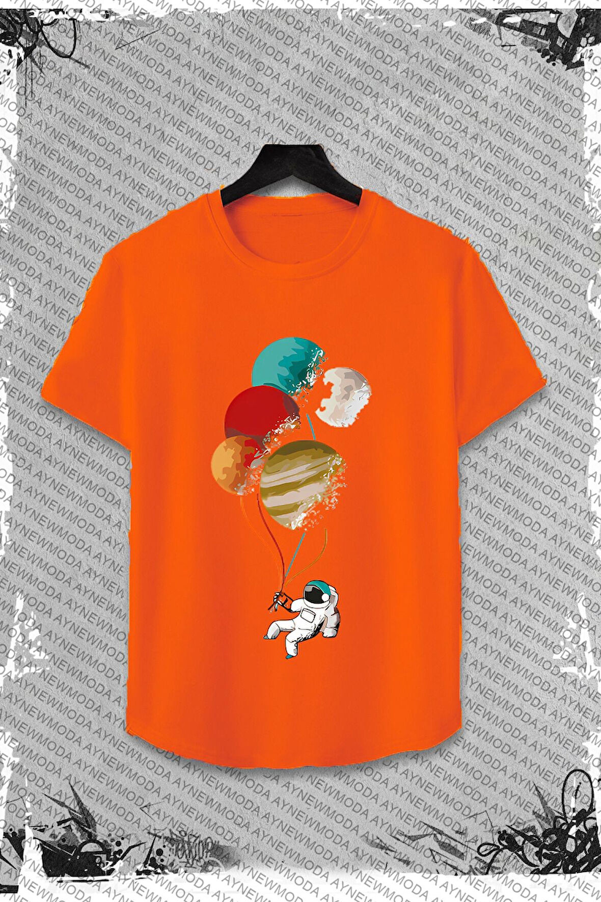 Unisex Siyah Baskılı T-Shirt