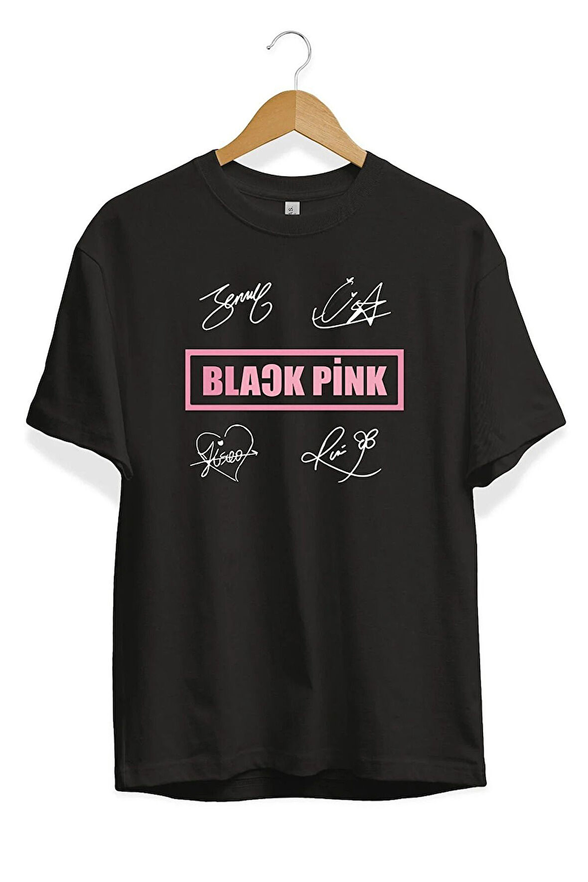 Black Pink İmza Baskılı T-shirt