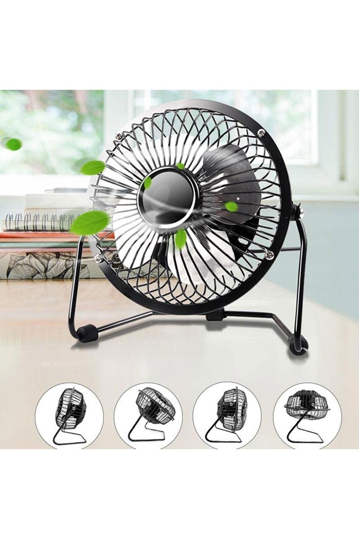 Soğutucu Serinletici Pervaneli Masaüstü Küçük Ayaklı Vantilatör Klima Usb Fan Metal Fan-