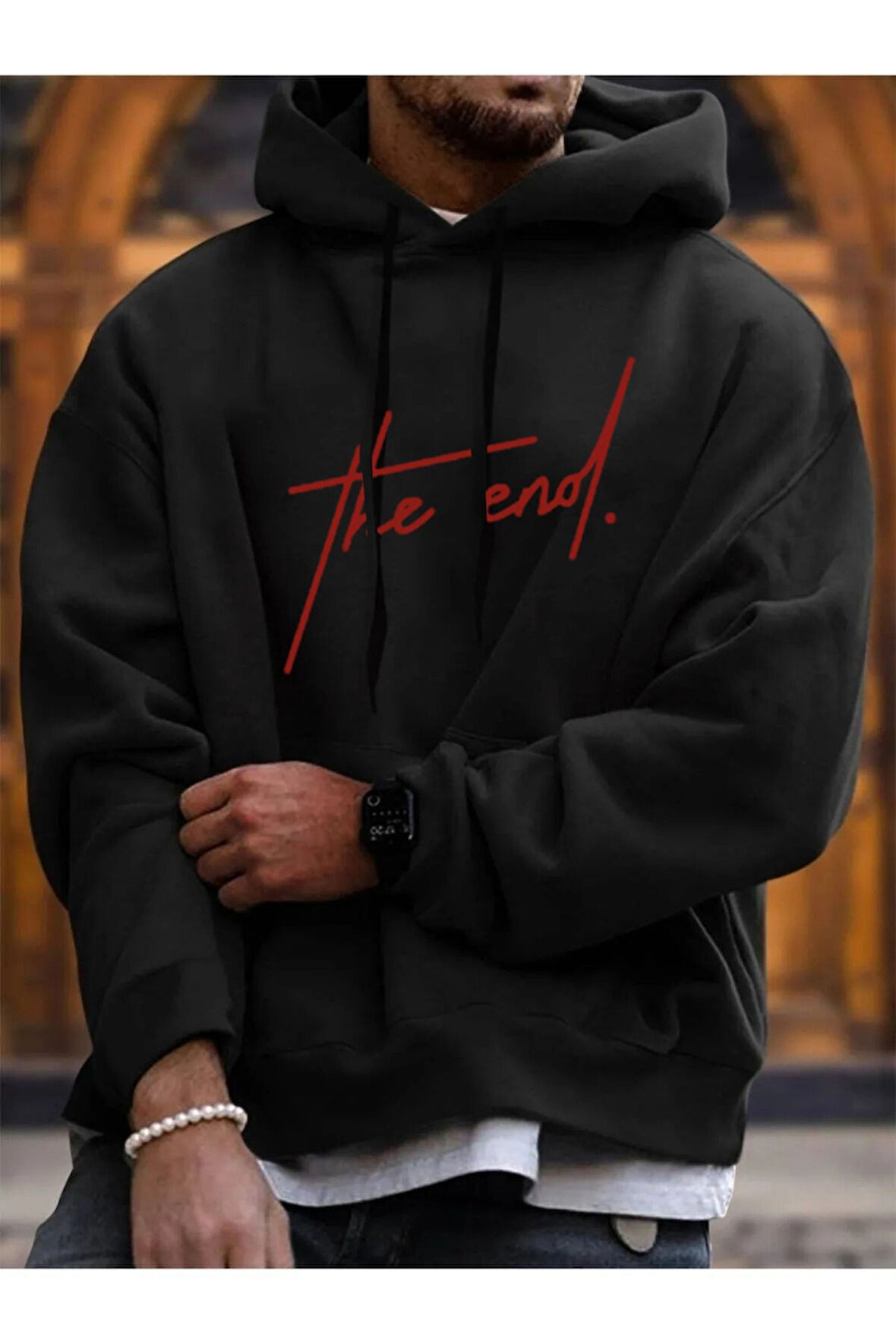 LUNAVISITA unisex Sweatshirt Baskılı Kapşonlu