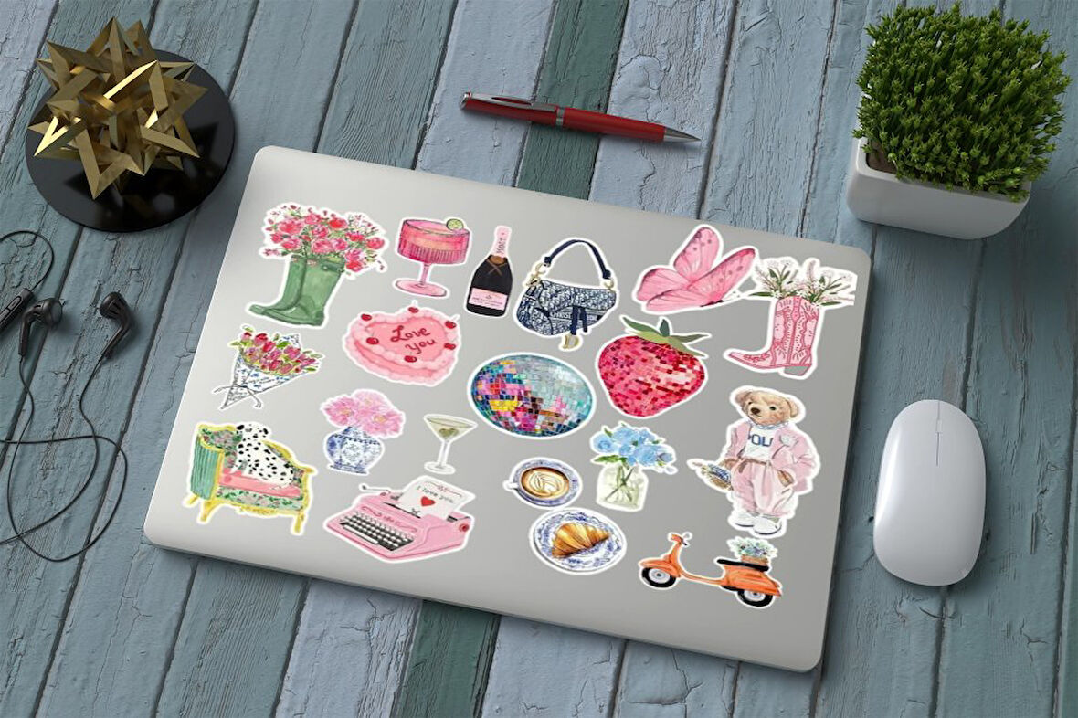 Sticker Seti 19 Adet Sticker Macbook Notebook Tablet Telefon Ajanda Laptop Defter Sticker Seti