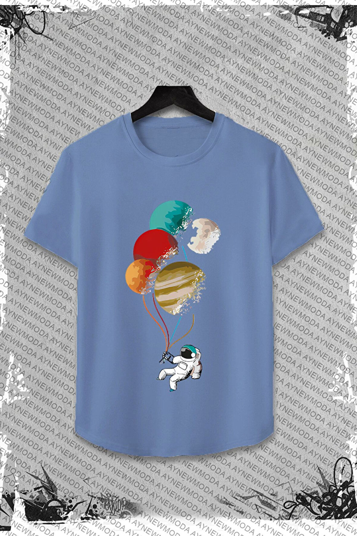 Unisex Siyah Baskılı T-Shirt