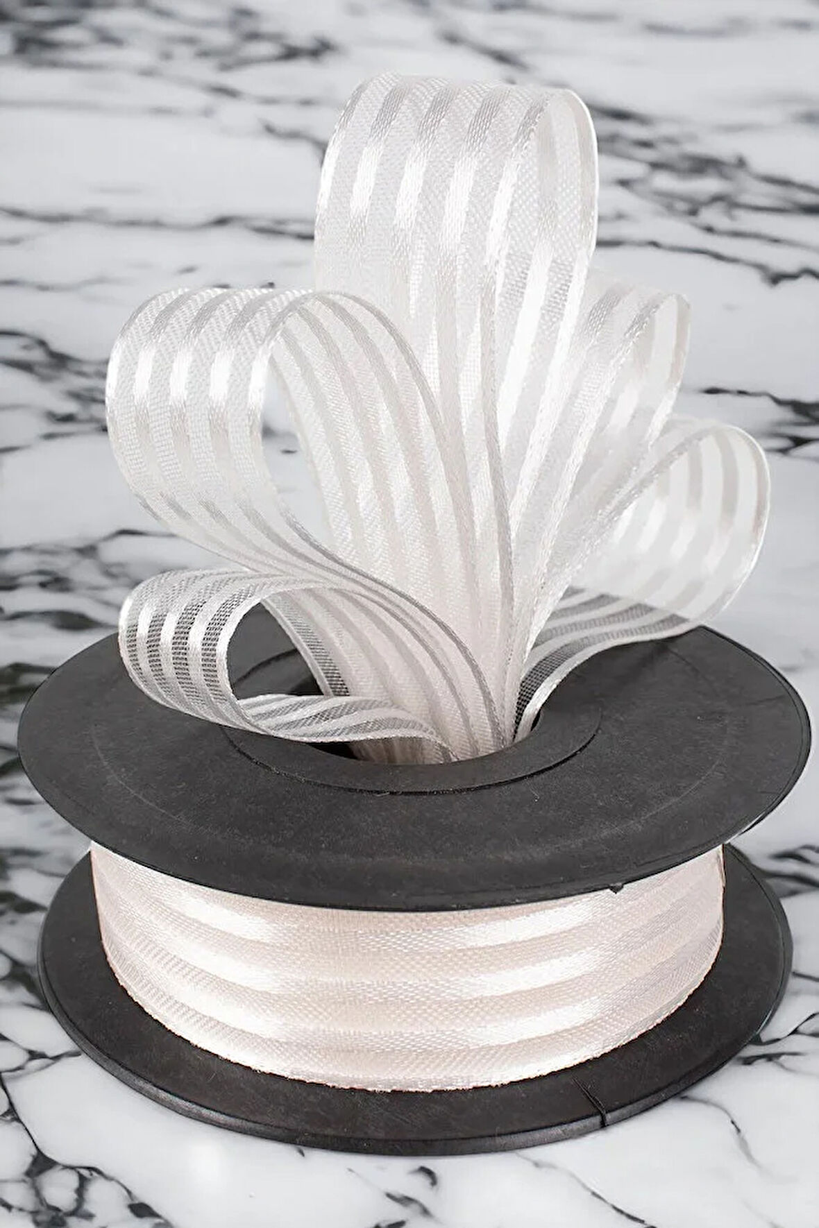 Şifon Krem Kurdele 2.5 Cm Şerit 20 Mt