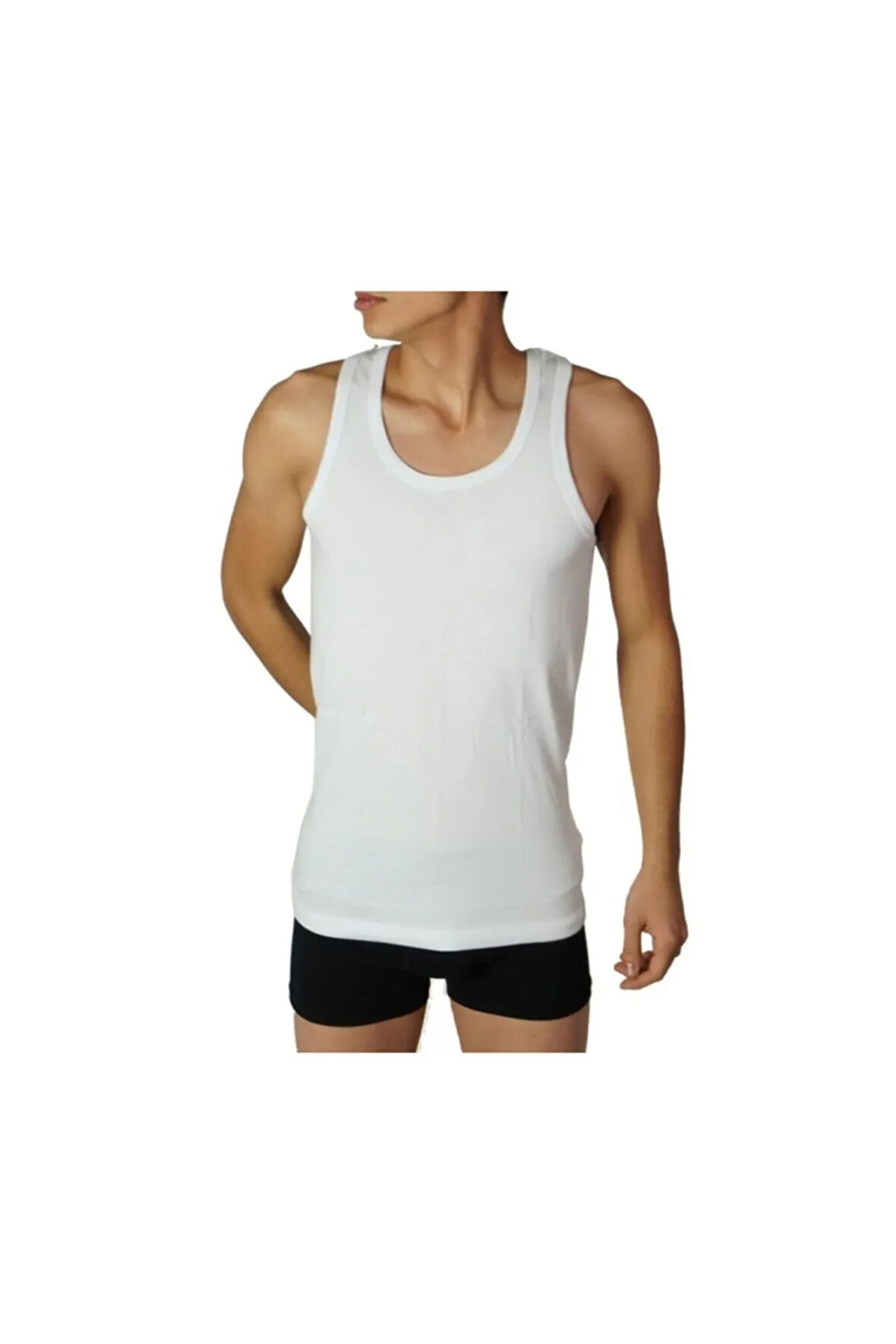 3 Adet Nazar Yıldız Erkek Atlet - Beyaz