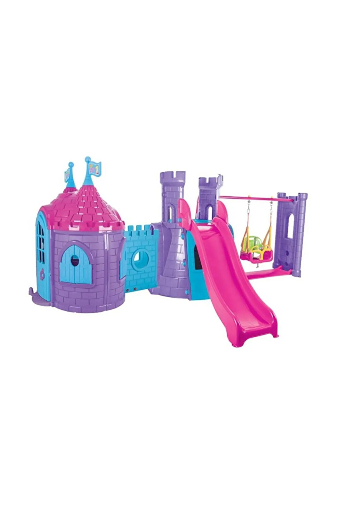 Pilsan 07-966 Pilsan Şatolu Kale Kaydırak Ve Salıncak Seti