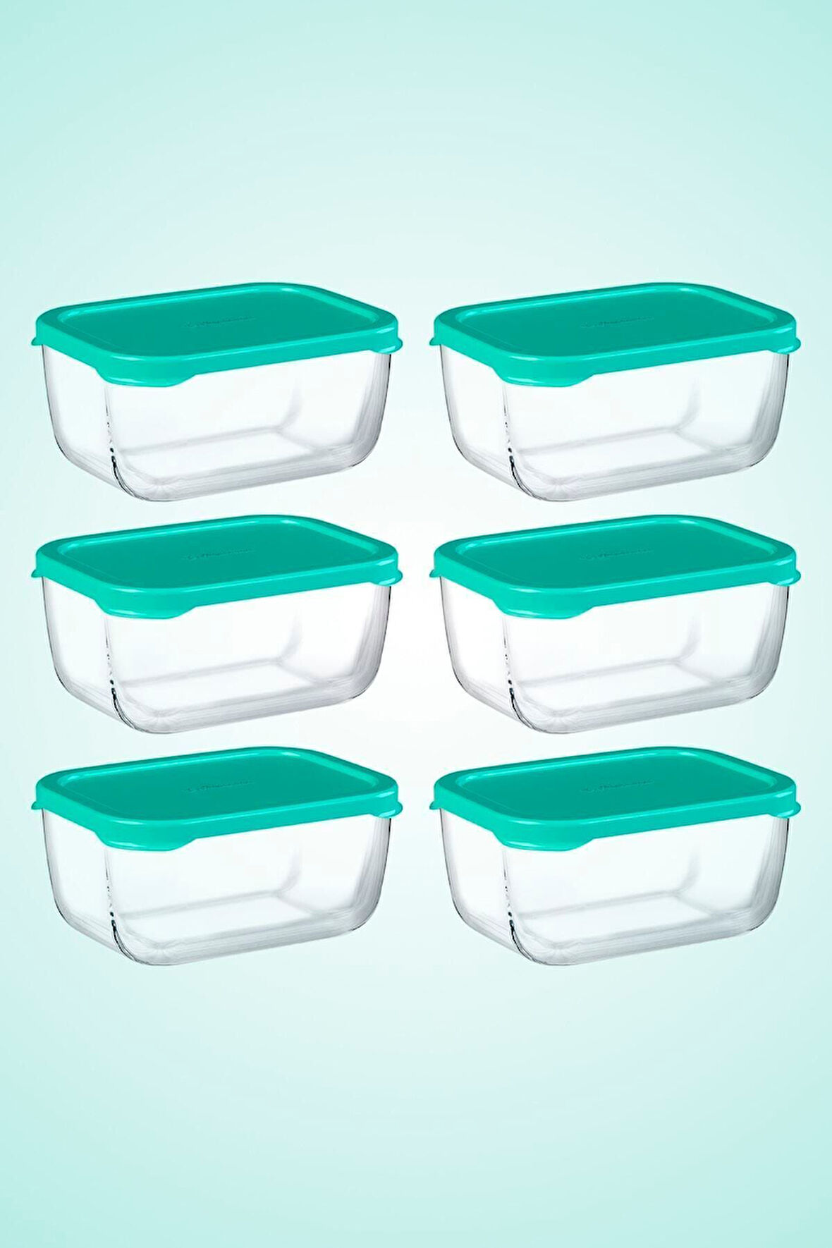 Paşabahçe 53733 snowbox 6 lı cam saklama kabı 420 cc a.yeşil