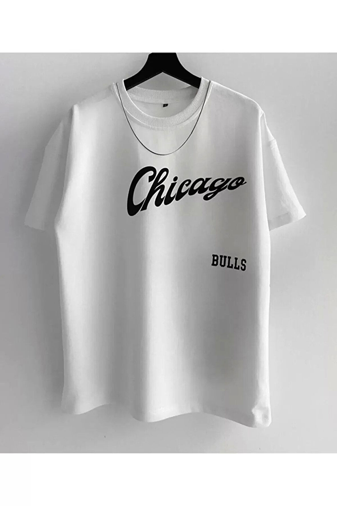 Erkek Oversize Desenli %100 Pamuk Bisiklet Yaka Kısa Kollu T-shirt Bulss