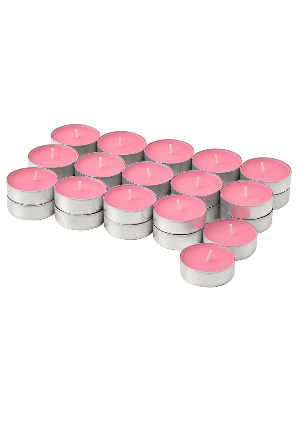 Blodbok Tealight Mum, Parlak Pembe, 3.5 Saat Çilek Kokulu 30'lu