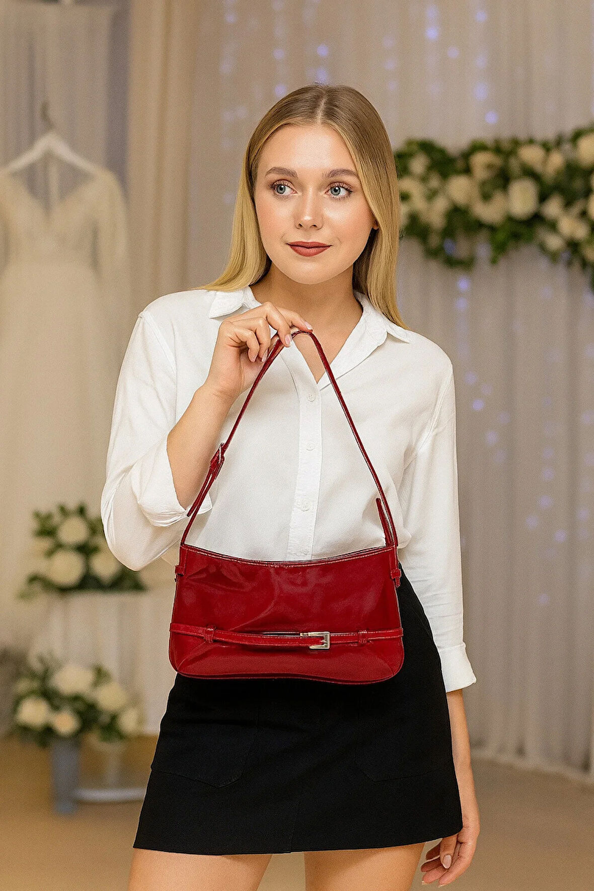 Parlak Lüks Cerry Omuz Çantası