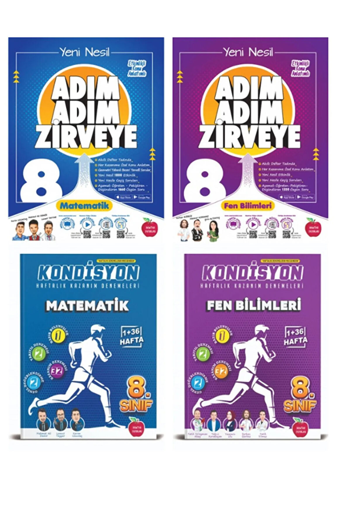 8.sınıf Matematik, Fen Bilimleri Adım Adım Soru Bankası Kondisyon Deneme Seti Hediyeli