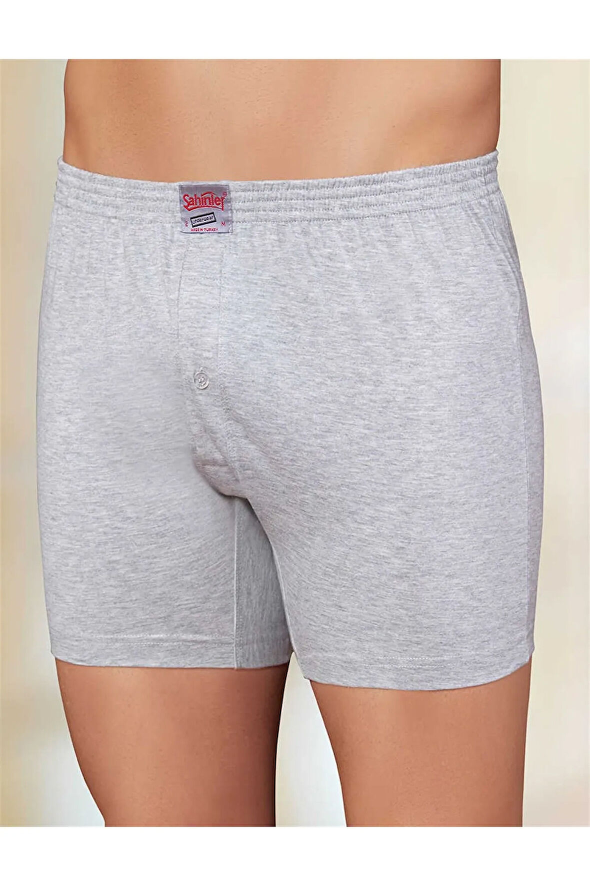 Erkek Siyah 6'lı Paket penye düğmeli %100 Pamuklu Boxer yeni sezon me010