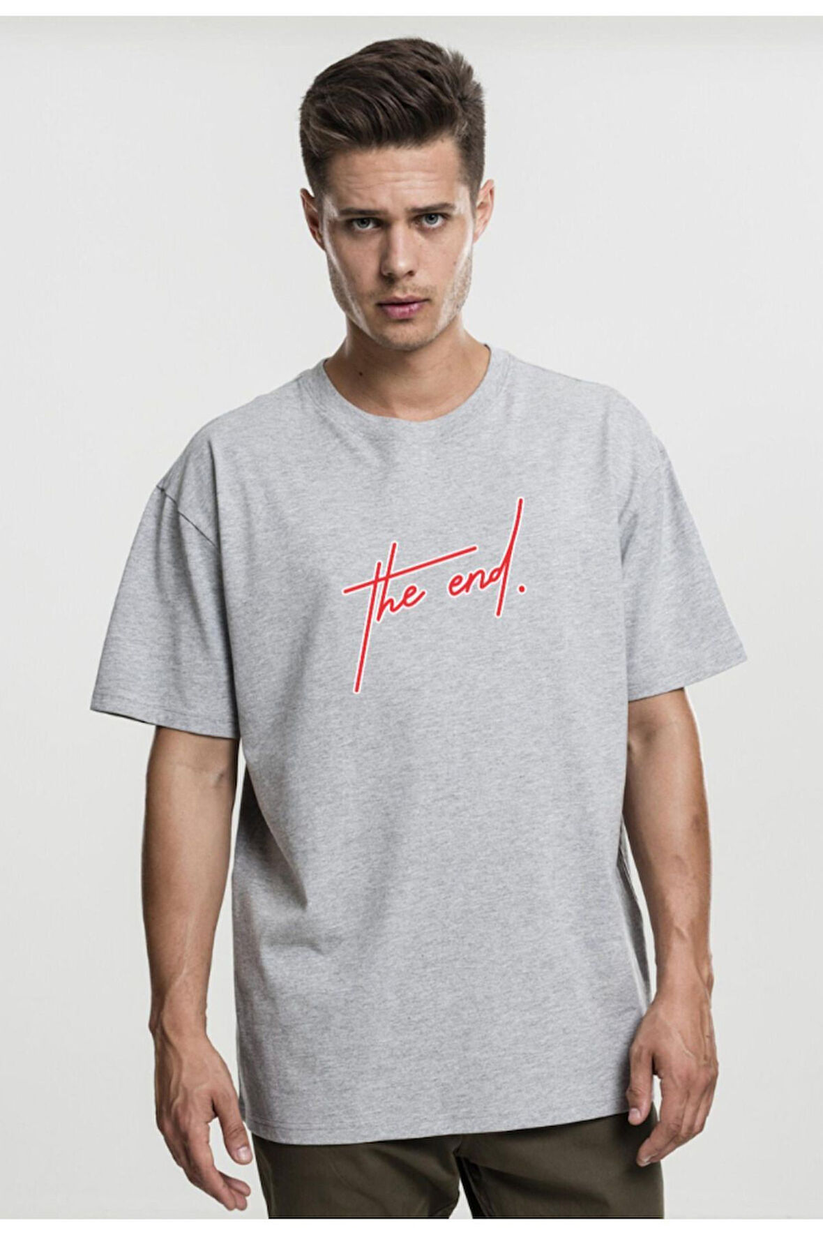 The end Baskılı Oversize Pamuk Tshirt, trend moda tişört