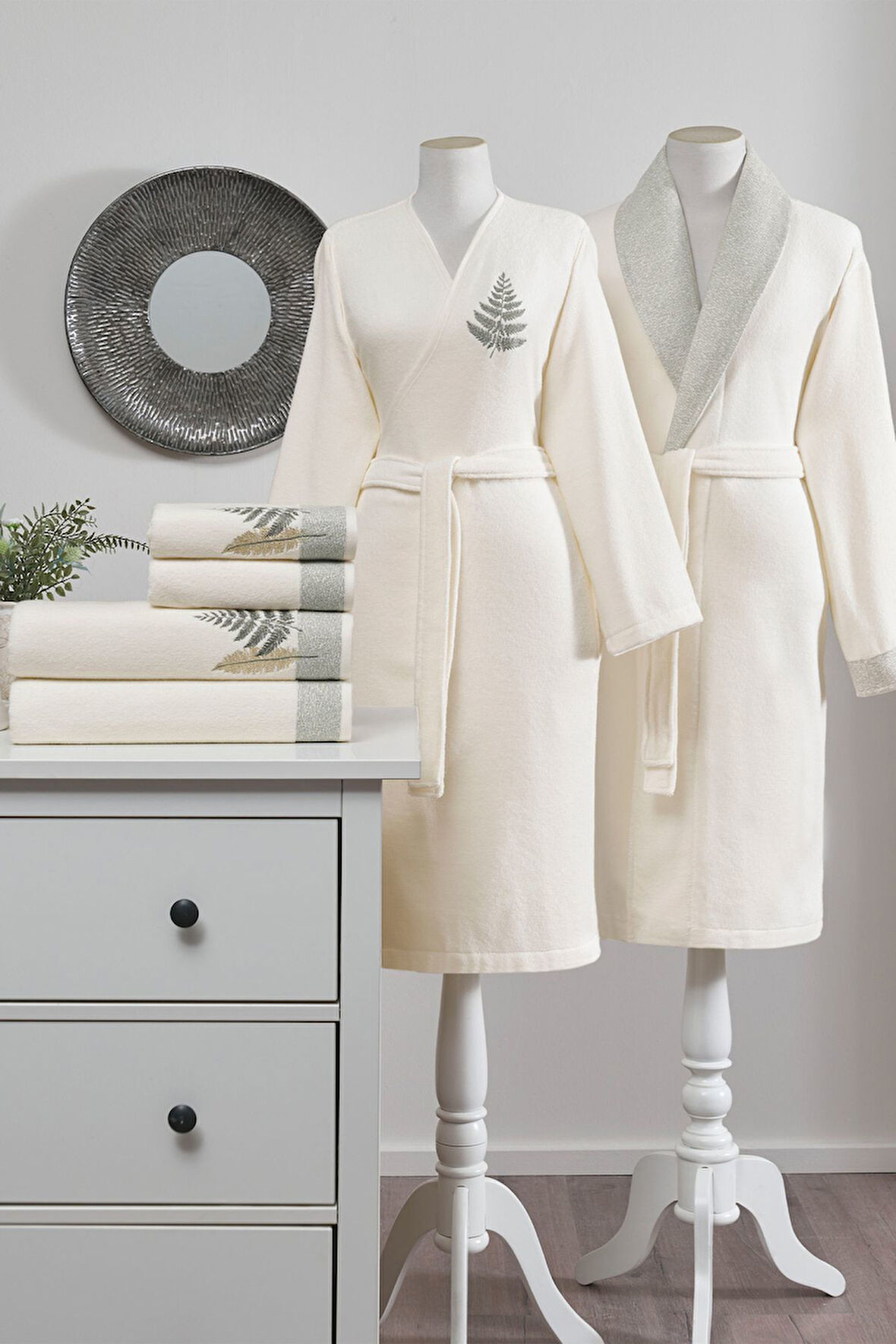 Özdilek Cotton Bliss Aile Seti Yeşil-Krem M/L Beden