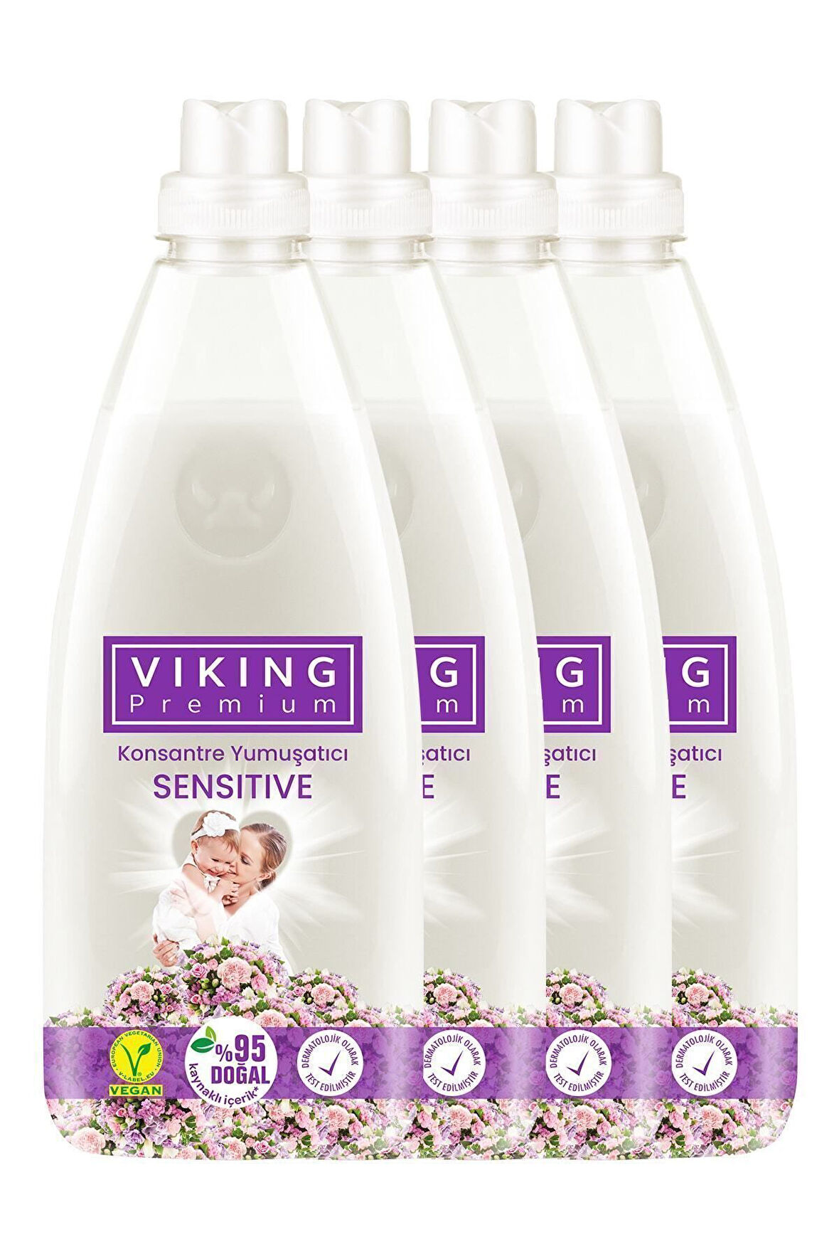 Viking Premium Sensitive Konsantre Yumuşatıcı 1200 Ml X 4 Adet