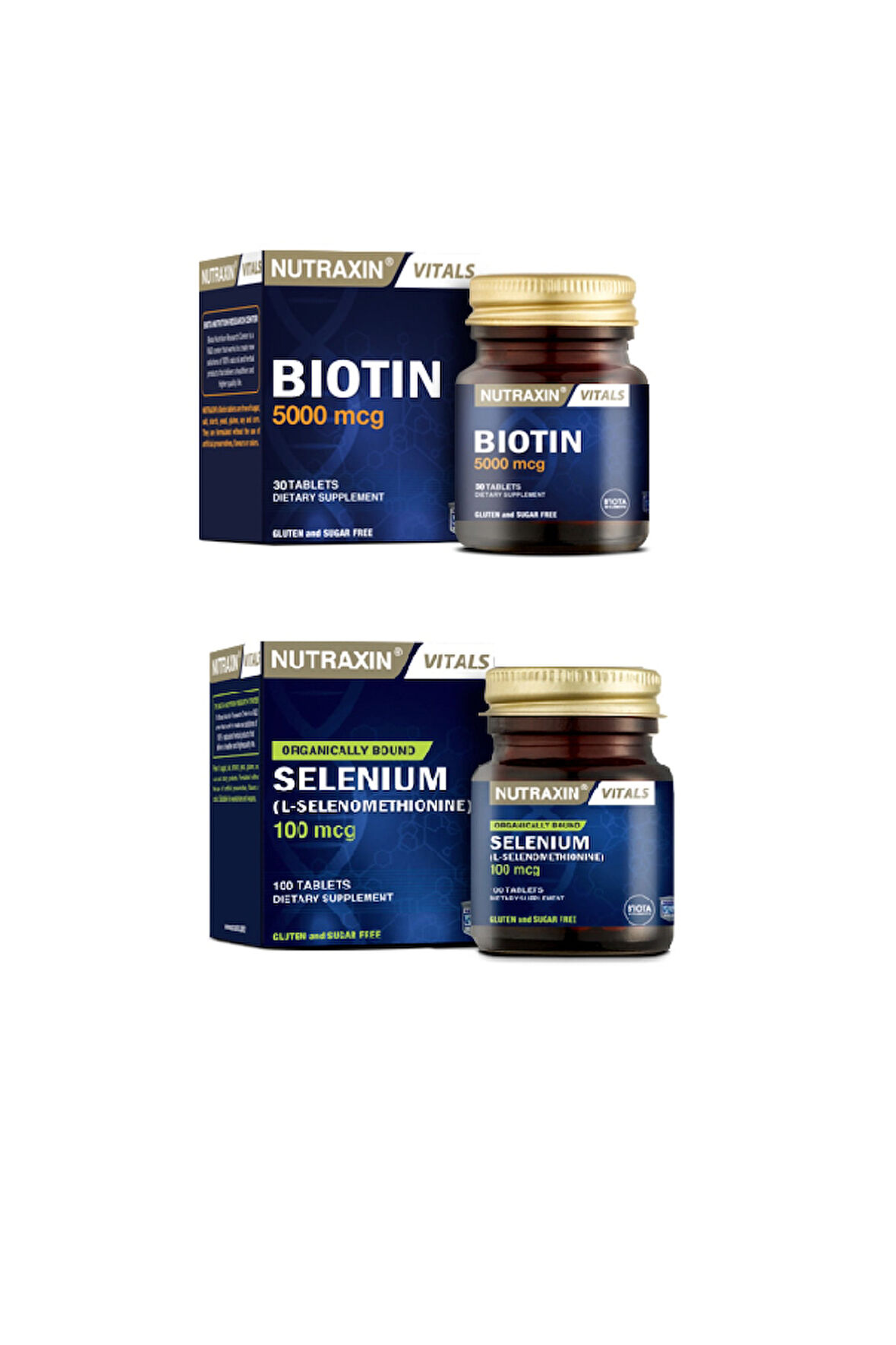 Biotin İçeren Takviye Edici Gıda 30 Tablet-Selenium 100 mcg 100 Tablet