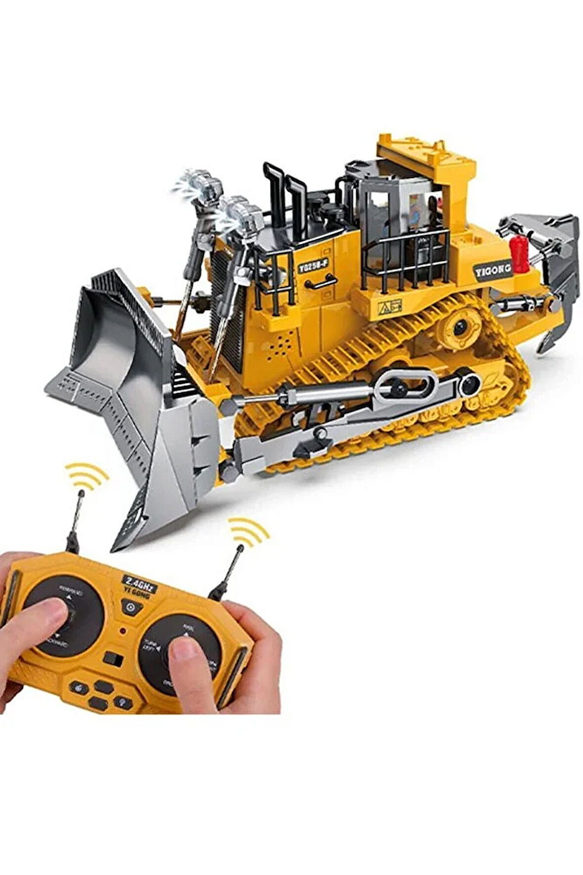 Uzaktan Kumandalı Dozer Buldozer Led ve Sesli Fonksyonel Hareketli İş Makinası