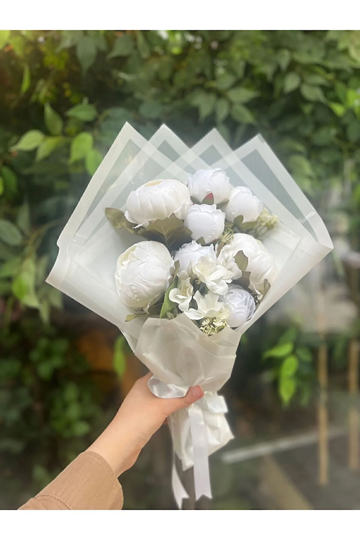 Şakayık Buketi - Beyaz Şakayık Buketi - Anneye hediye - Kız isteme Çiçeği - SEVGİLİYE HEDİYE