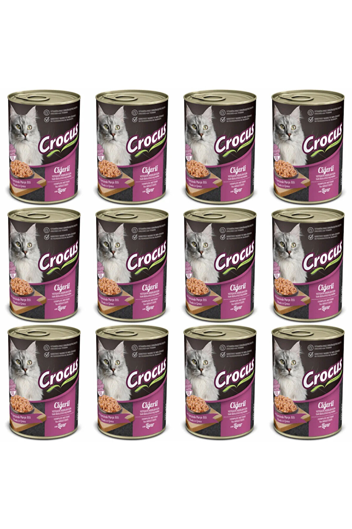 Sos İçinde Parça Ciğerli Yetişkin Kedi Konservesi 400gr - 12 Adet
