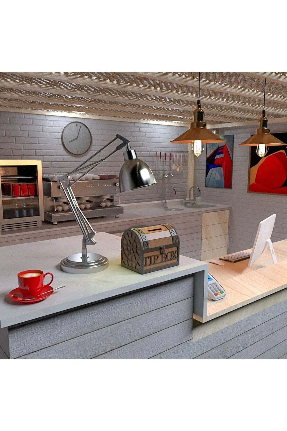 Tip Box Bahşiş kutusu ve Kumbara Sandık Tipi Tipbox Ceviz Ahşap