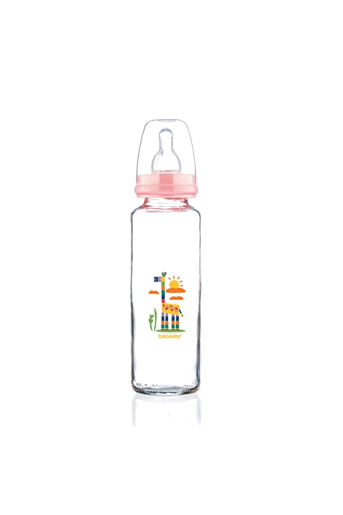Desenli Cam Biberon Zürafa Dar Ağız 250 ml 31302