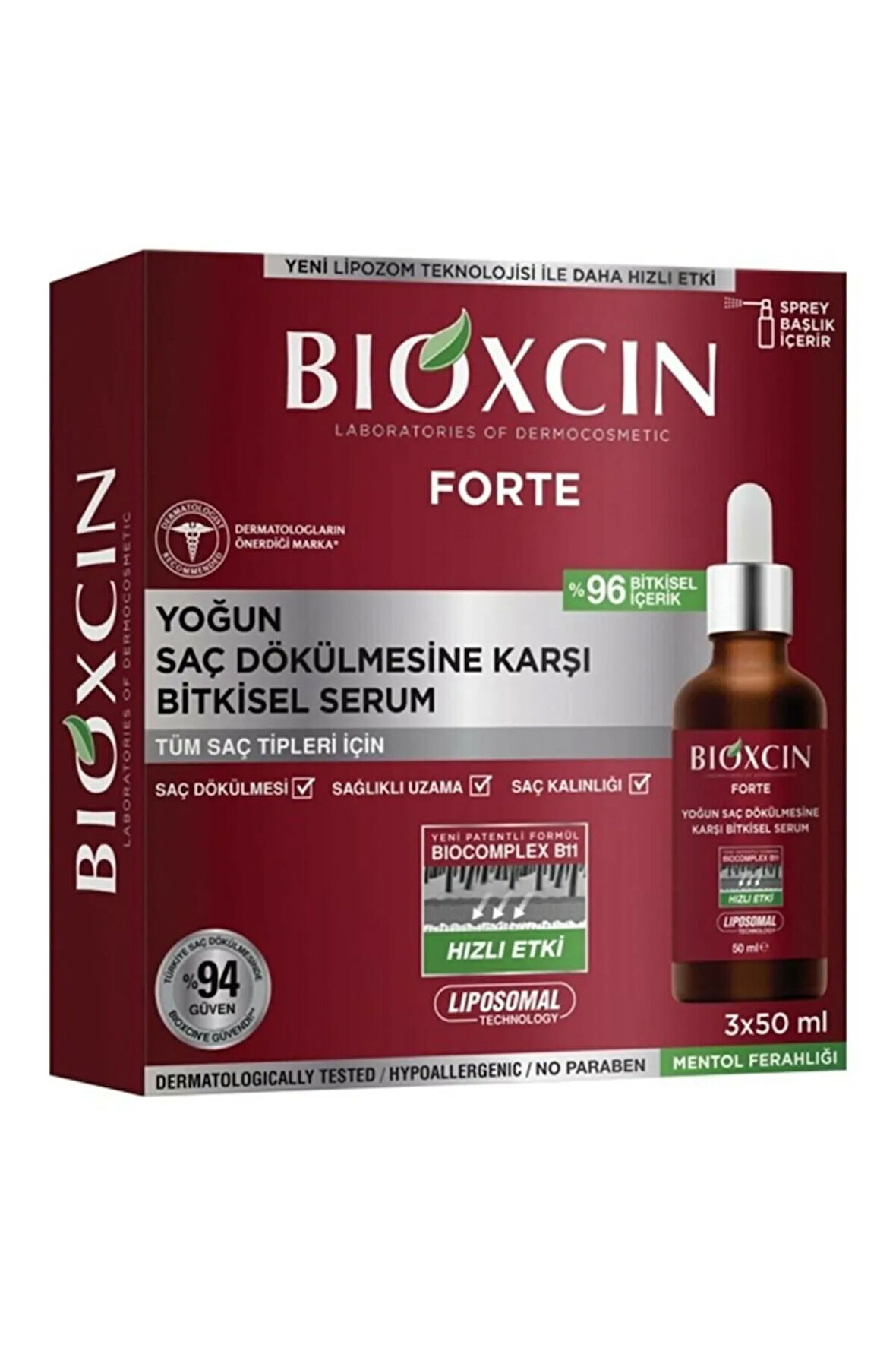 Forte Yoğun Saç Dökülmesine Karşı Bitkisel Saç Serumu 3 X 50 Ml Yeni Kutu, Yeni 50 Ml 3 Şişe