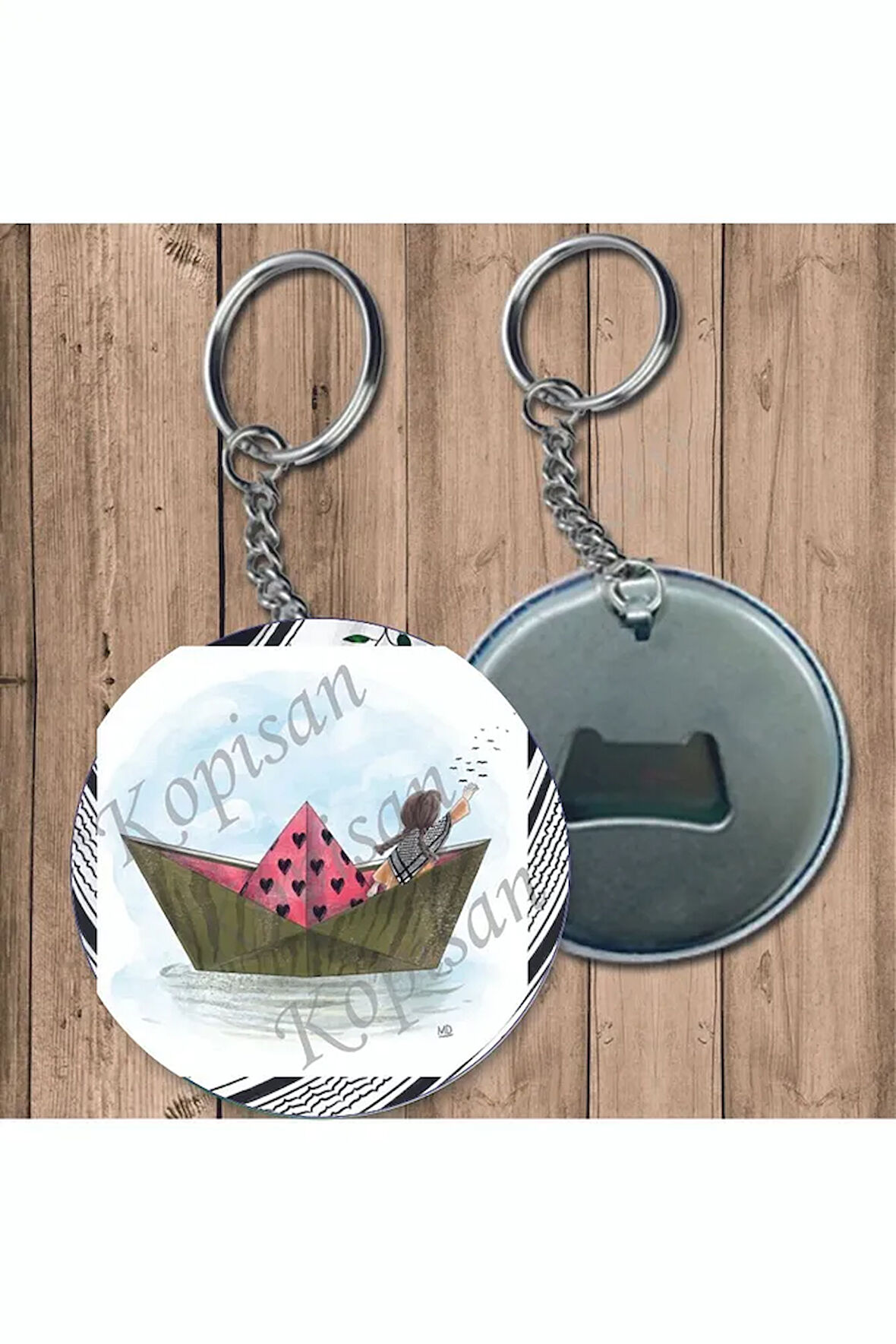 2 Adet Karpuz Direniş Filistin Kudüs Gazze Özgür Filistin Temalı Açacaklı Anahtarlık