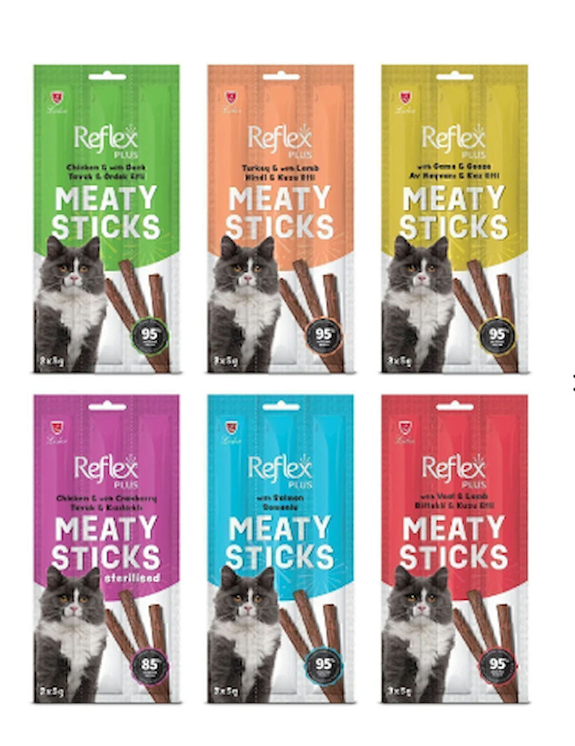 Reflex Meaty Sticks Karışık Ödül Maması Seti 3x5gr 6lı Paket