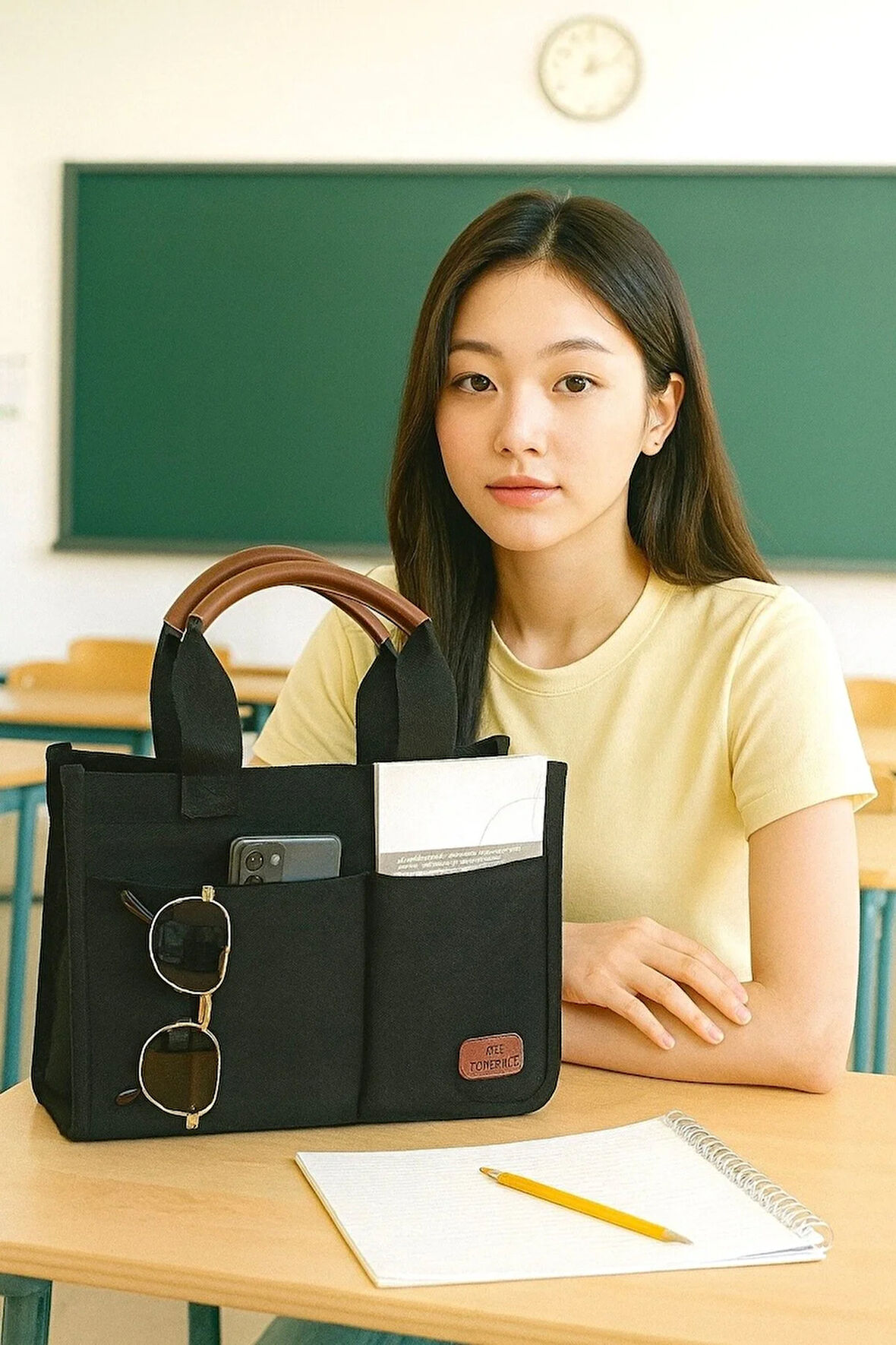 Kadın Günlük Kanvaz Kumaş Tote Çanta – Çok Gözlü, Fermuarlı, Omuz ve El Çantası