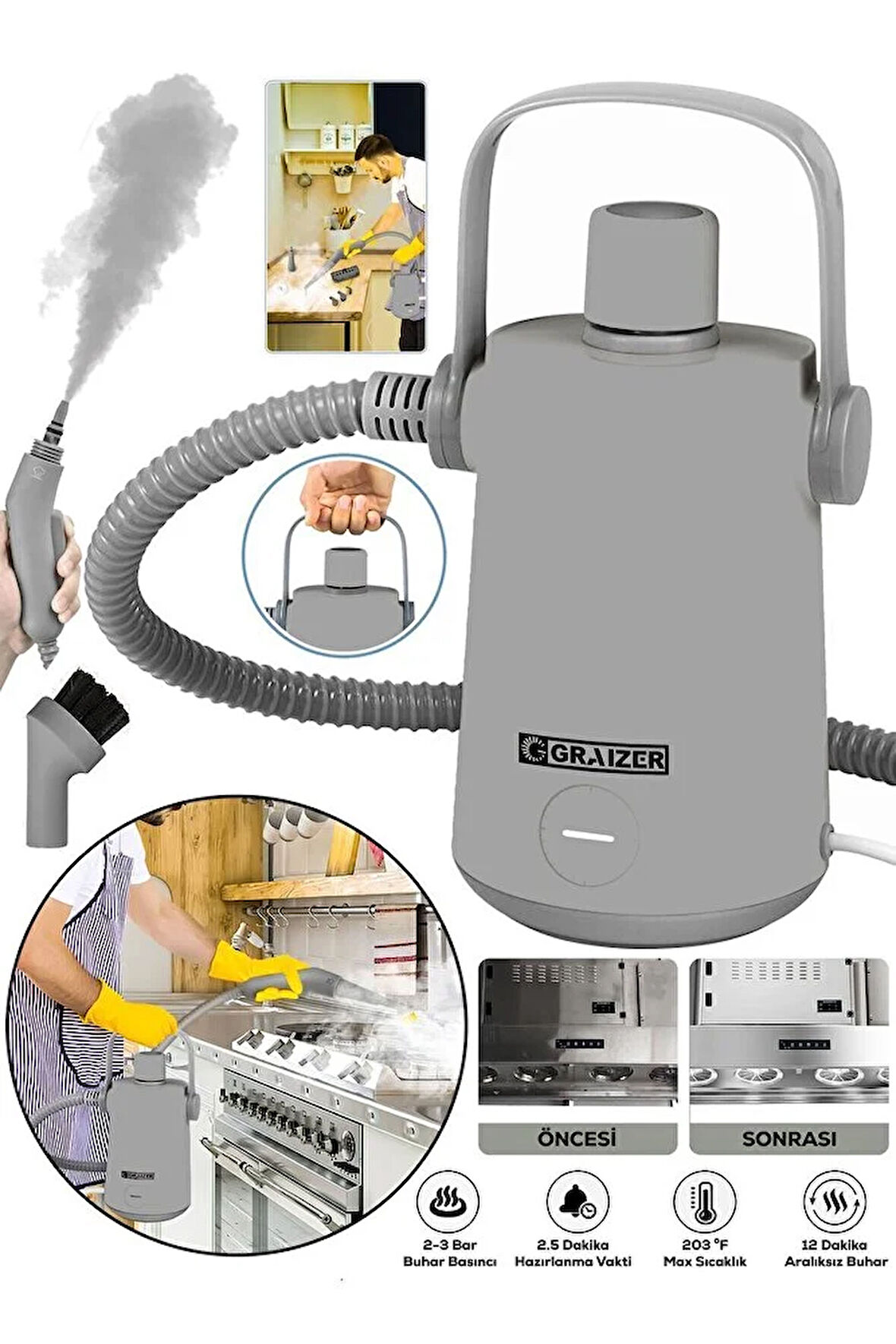 Alman EasyFix Series Profesyonel Buharlı Temizleyici Buharlı Temizlik Makinesi