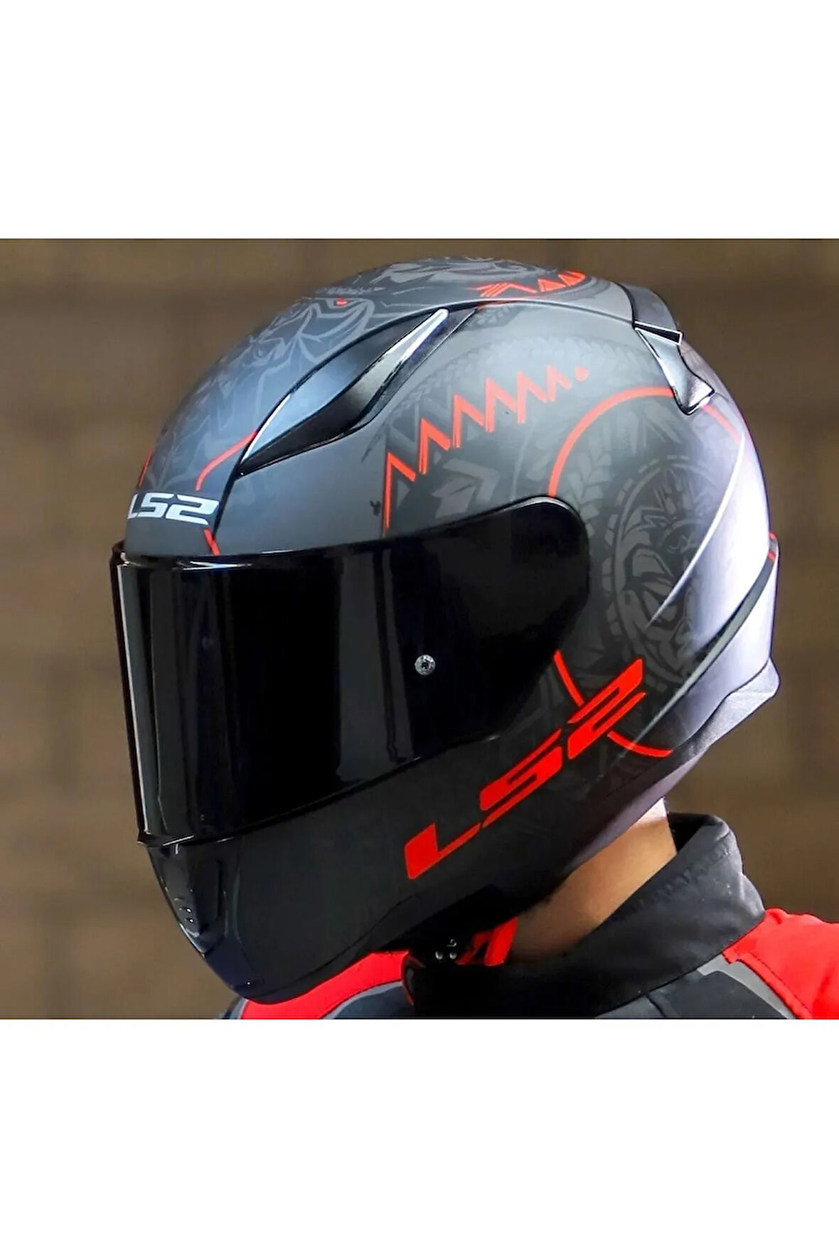 Rapıd 2 Takaroa Mat Siyah-Kırmızı Fullface Motosiklet Kaskı Siyah Camlı
