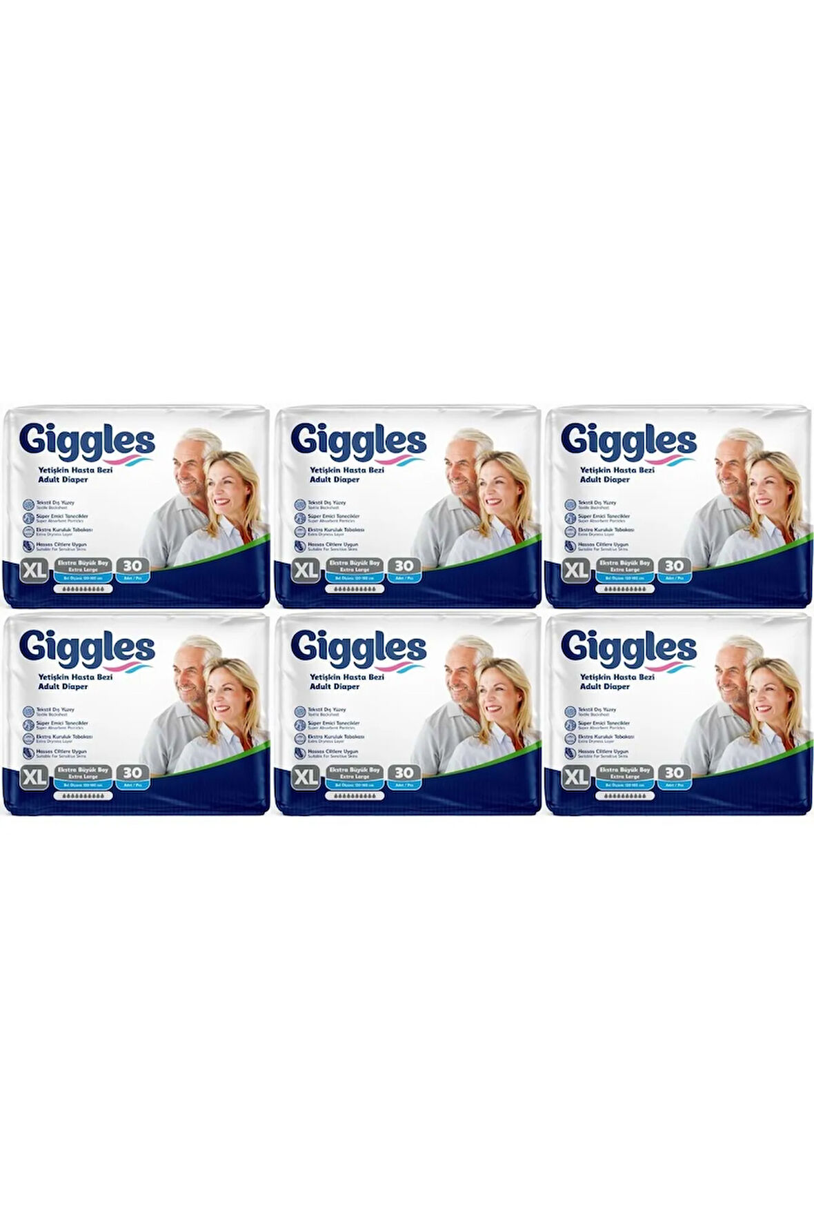 Hasta Bezi Yetişkin Bel Bantlı Tekstil Yüzey Ekstra Büyük (XL) 180 Adet (6PK*30)