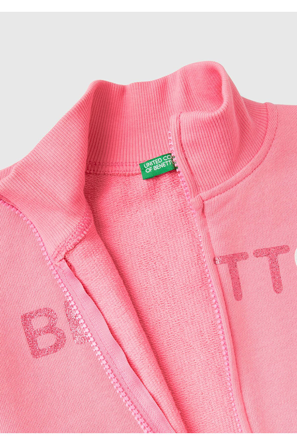 Benetton Kız Çocuk Sweatshirt Pembe Benetton Baskılı 3J68C503O