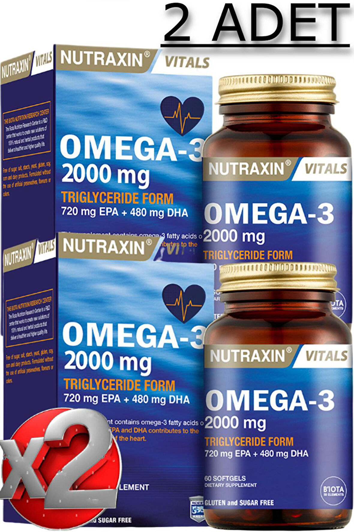 Nutraxin Omega 3 2000 Mg 60 Tablet 2 Adet