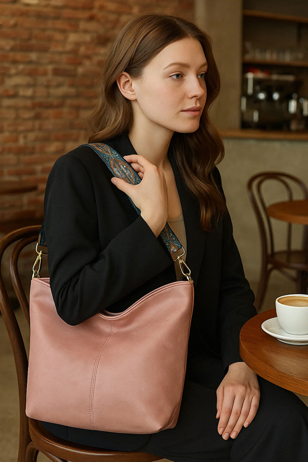 Lüks Dukuma Kolon Askılı Omuz Çantası