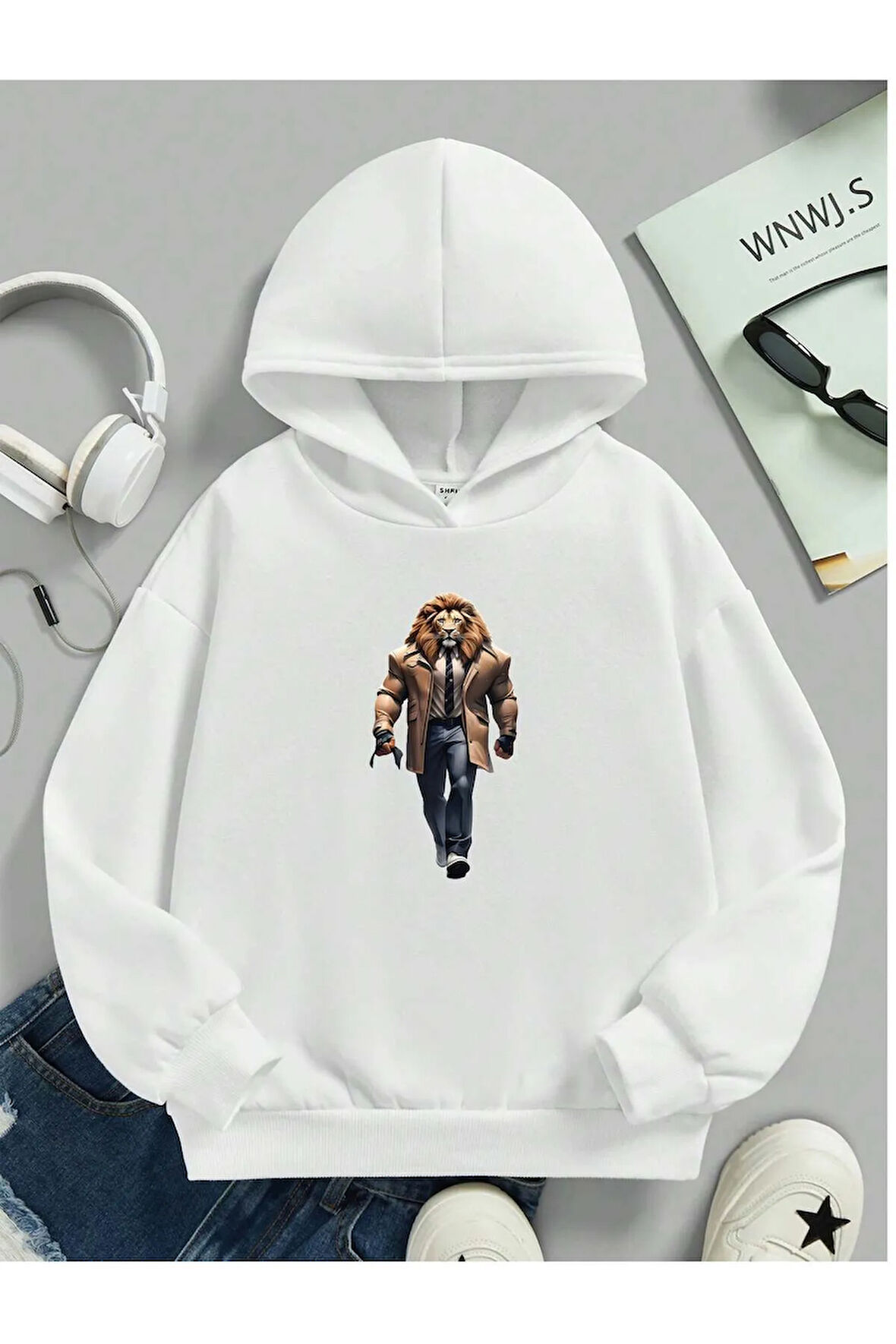 Çocuk Kapüşonlu Baskılı Sweatshirt