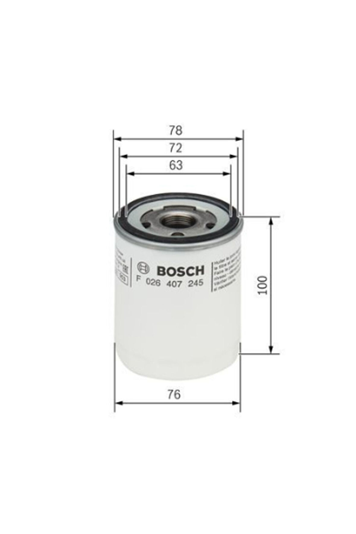 Ford Transit Custom V362 Ecoblue 2015 Sonrası F026407245 Yağ Filtresi