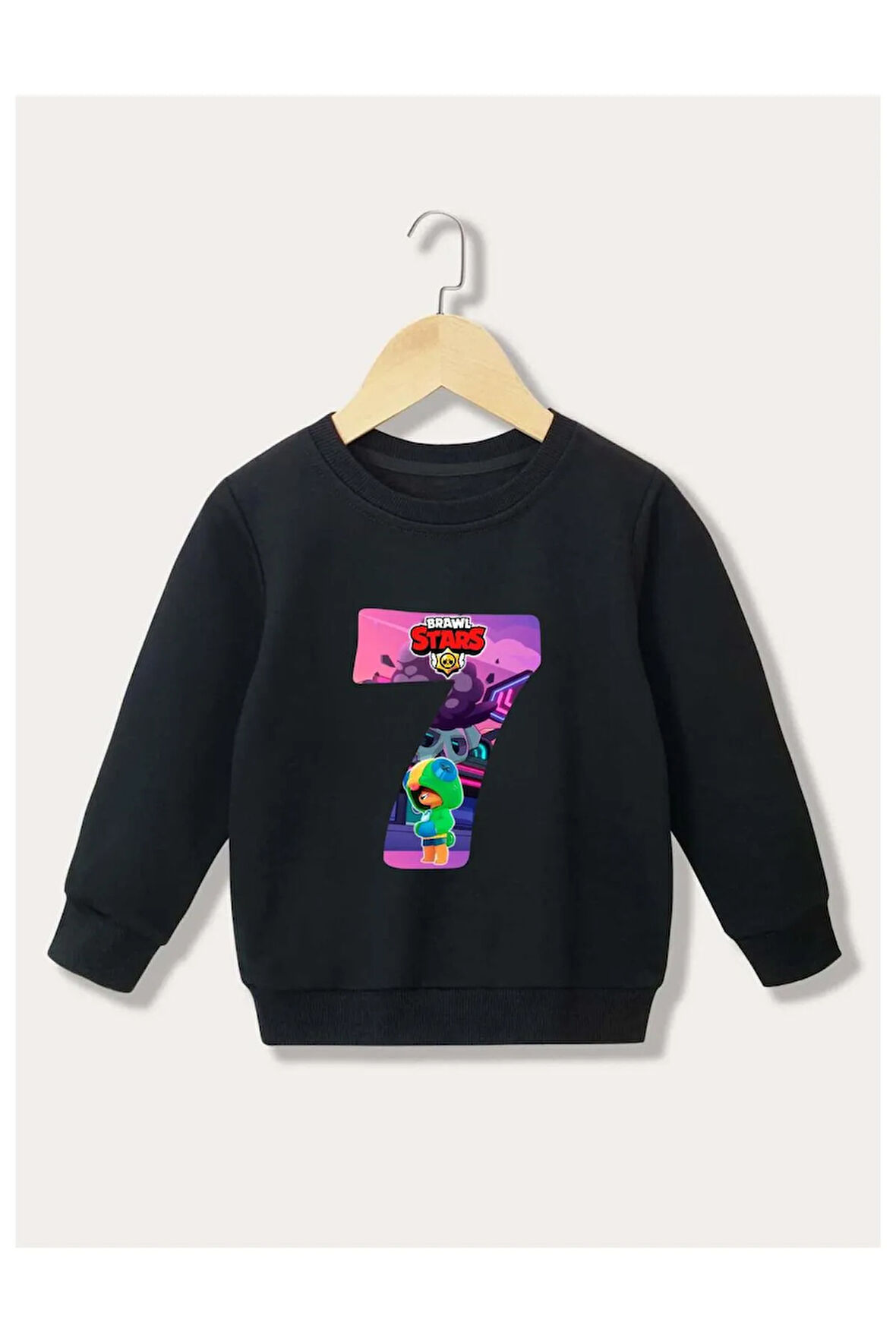 Çocuk Tasarım Brawl Stars 7 Baskılı Kapüşonlu Sweatshirt Pamuklu