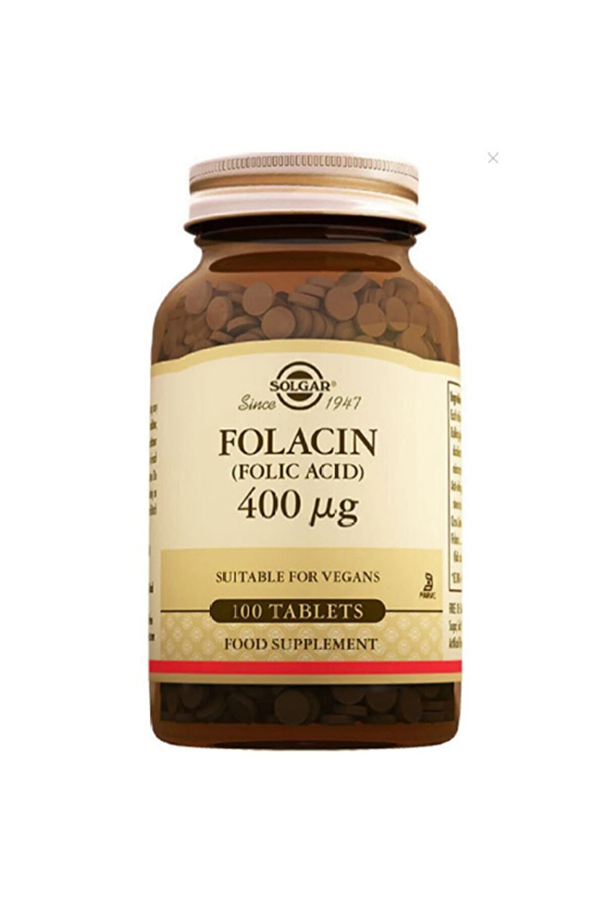 Folic Acid (folacin) 400 Mcg 100 Tablet (folik Asit ) Skt:07-2024