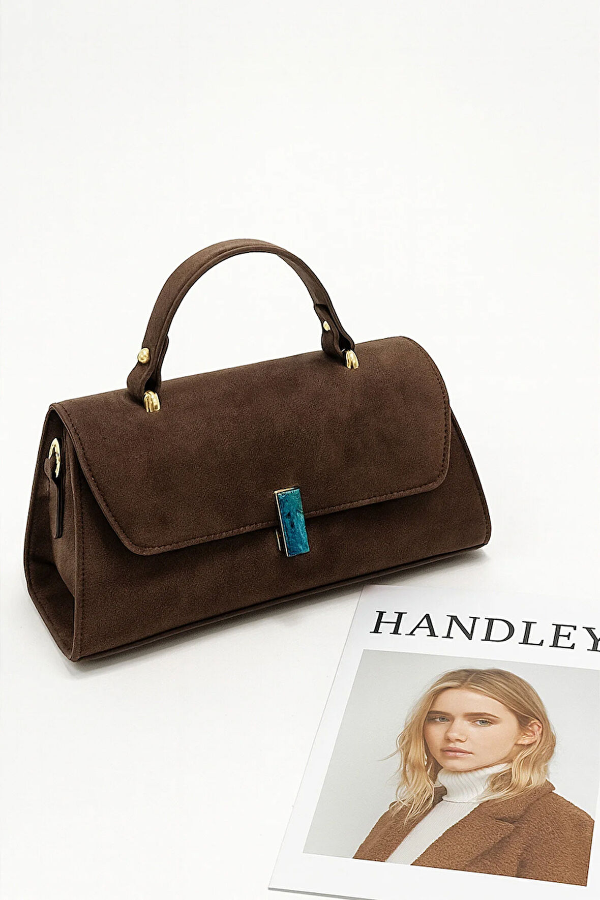 Lüks Süet Kutu Model Çapraz ve El Omuz Çantası