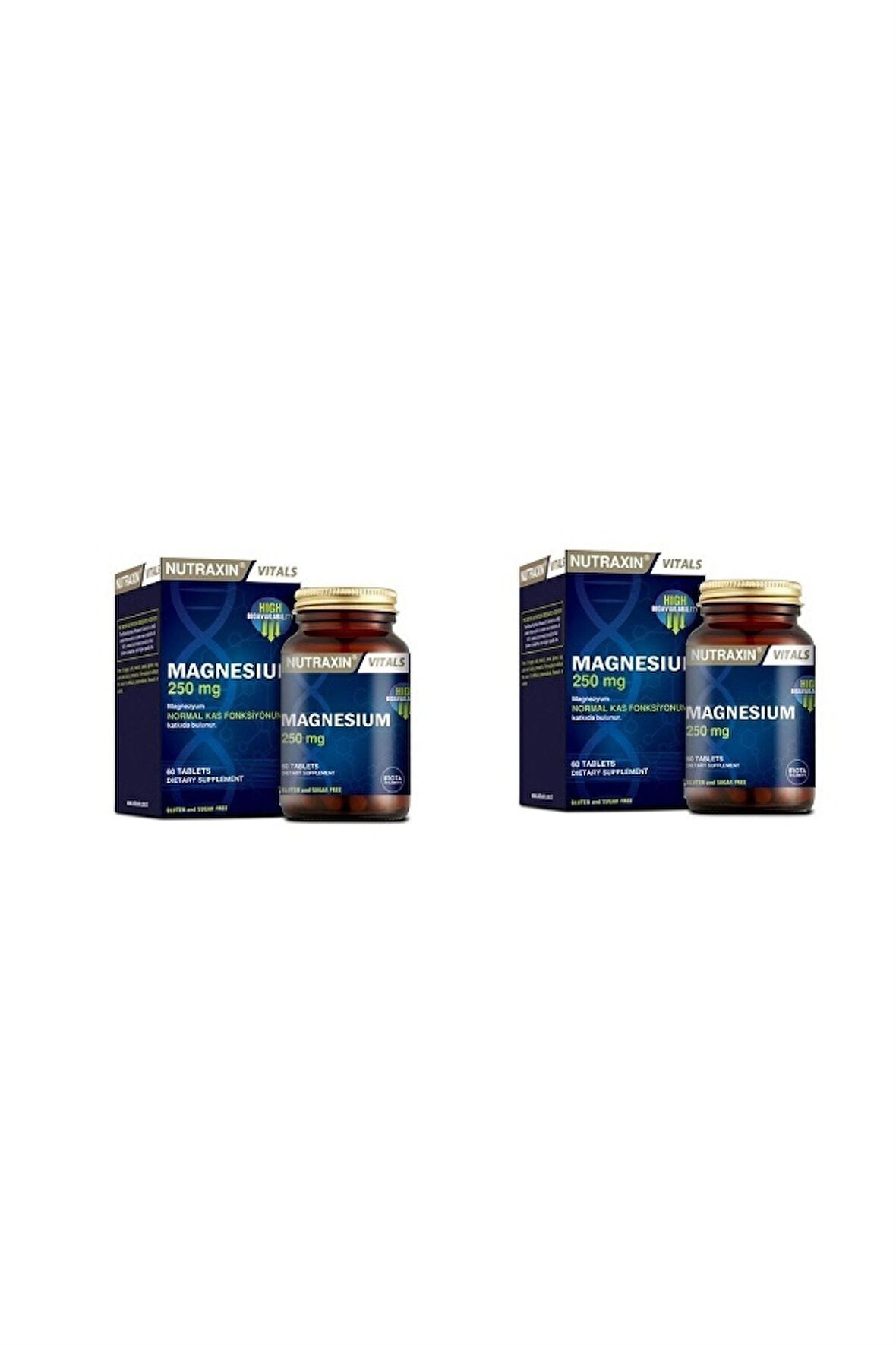 Nutraxin Magnesium 250 Mg 60 Tablet 2 Adet