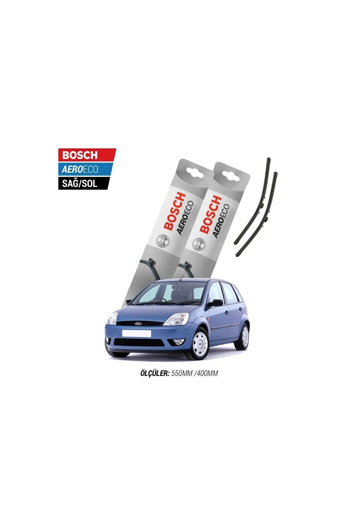 Ford Fiesta Kasım 2001-2008 Eylül Model Bosch Aeroeco Muz Silecek Takımı