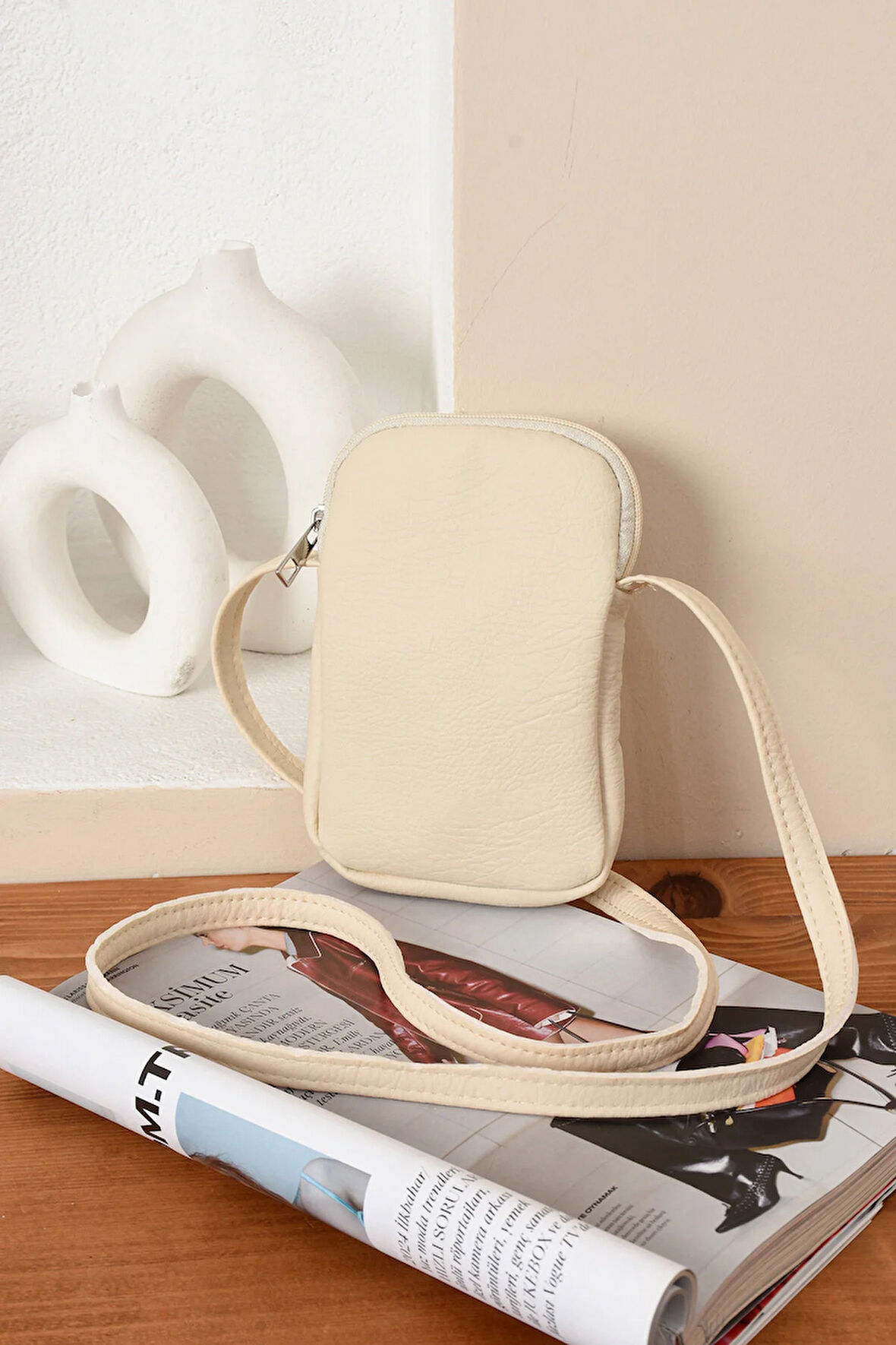 Lüks Günlük Telefonluk Anahtarlık Omuz Çantası Yumuşak Deri